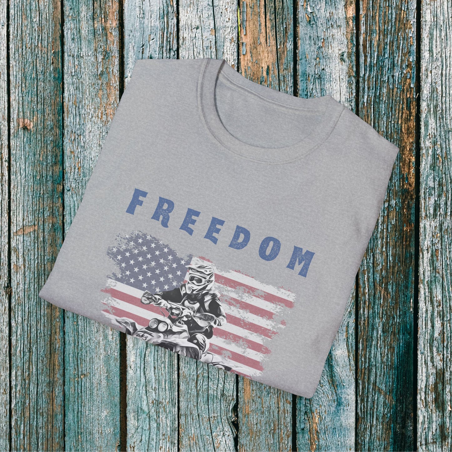 Freedom Rider ATV T-Shirt | American Flag Four Wheeler Shirt | Honda 400 EX Racing