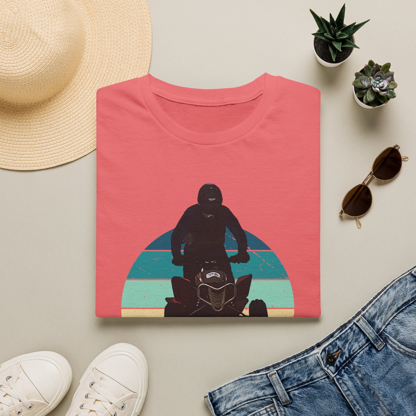 Retro 'Let's Ride' Honda 400EX Rider T-Shirt | Man Jumping Fourwheeler