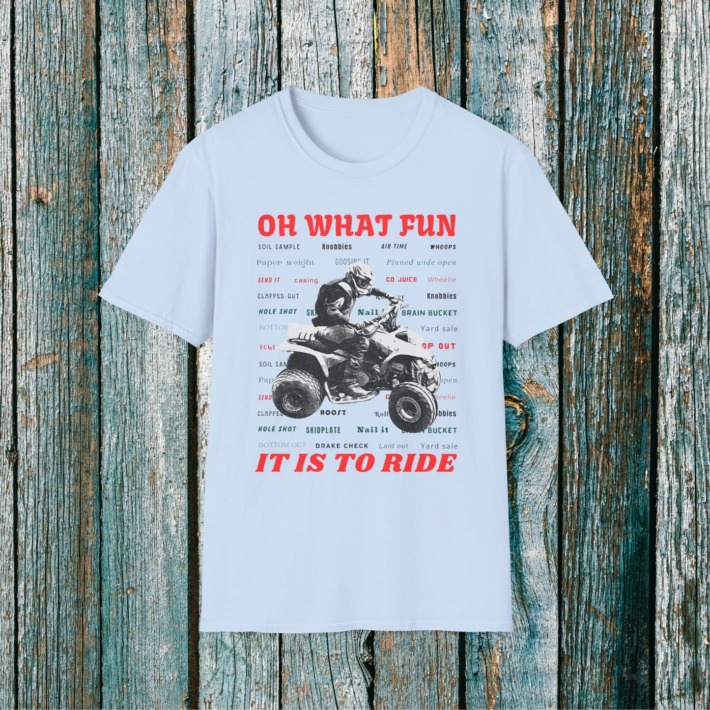 Holiday Fourwheeler Racing Tee Shirt | Honda 400 | Oh What Fun It is to Ride Racing Slang | ATV Ugly Sweater