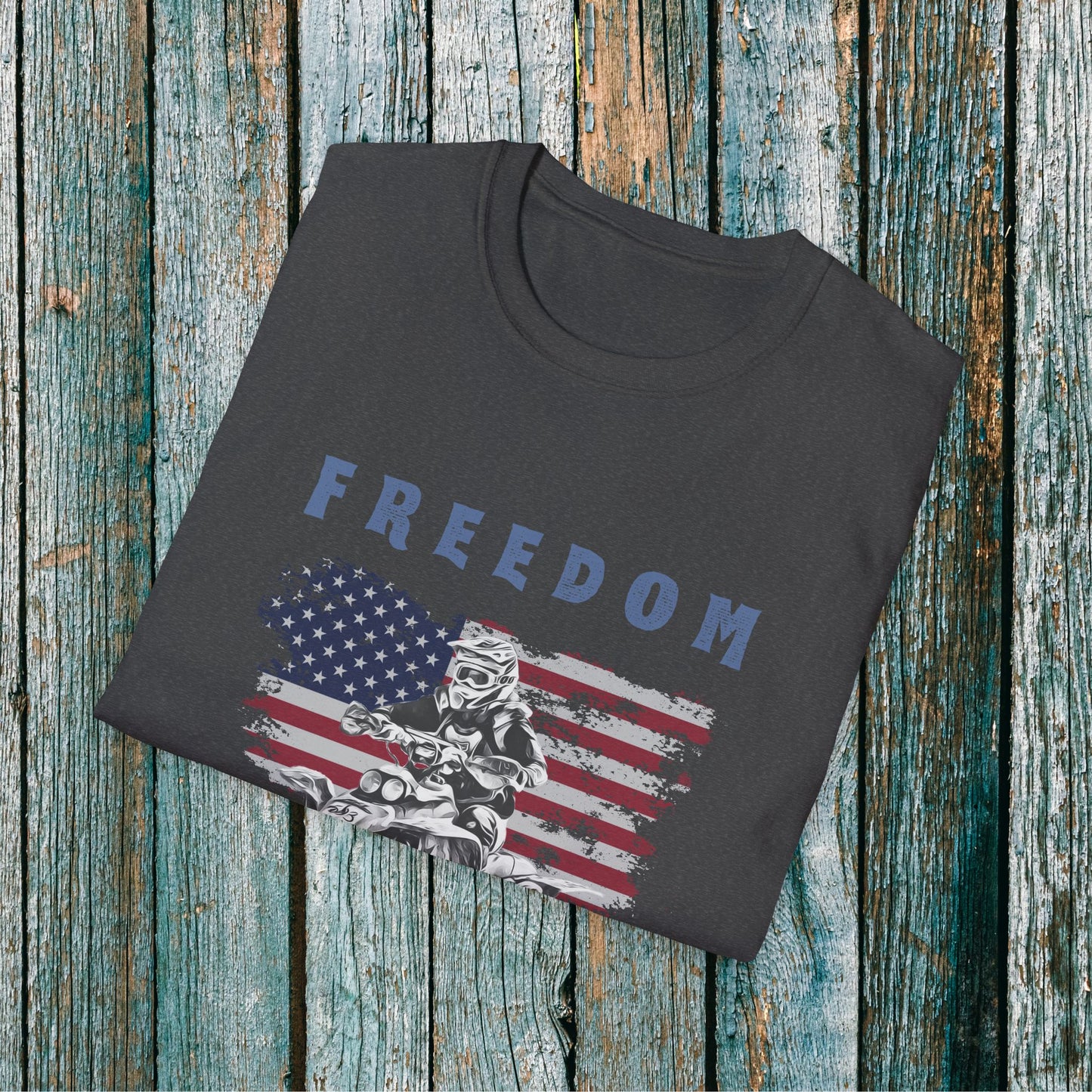 Freedom Rider ATV T-Shirt | American Flag Four Wheeler Shirt | Honda 400 EX Racing
