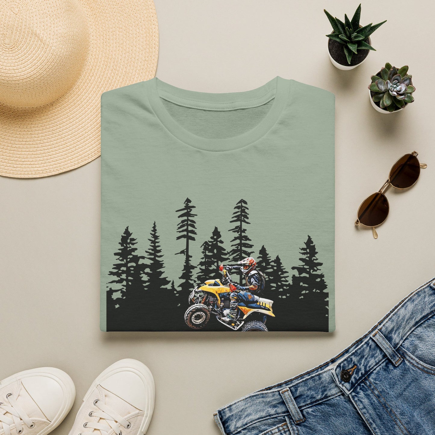 May the Forest Be With You ATV Racing T-Shirt | Honda 400 EX Funny Star Wars Humor for Men