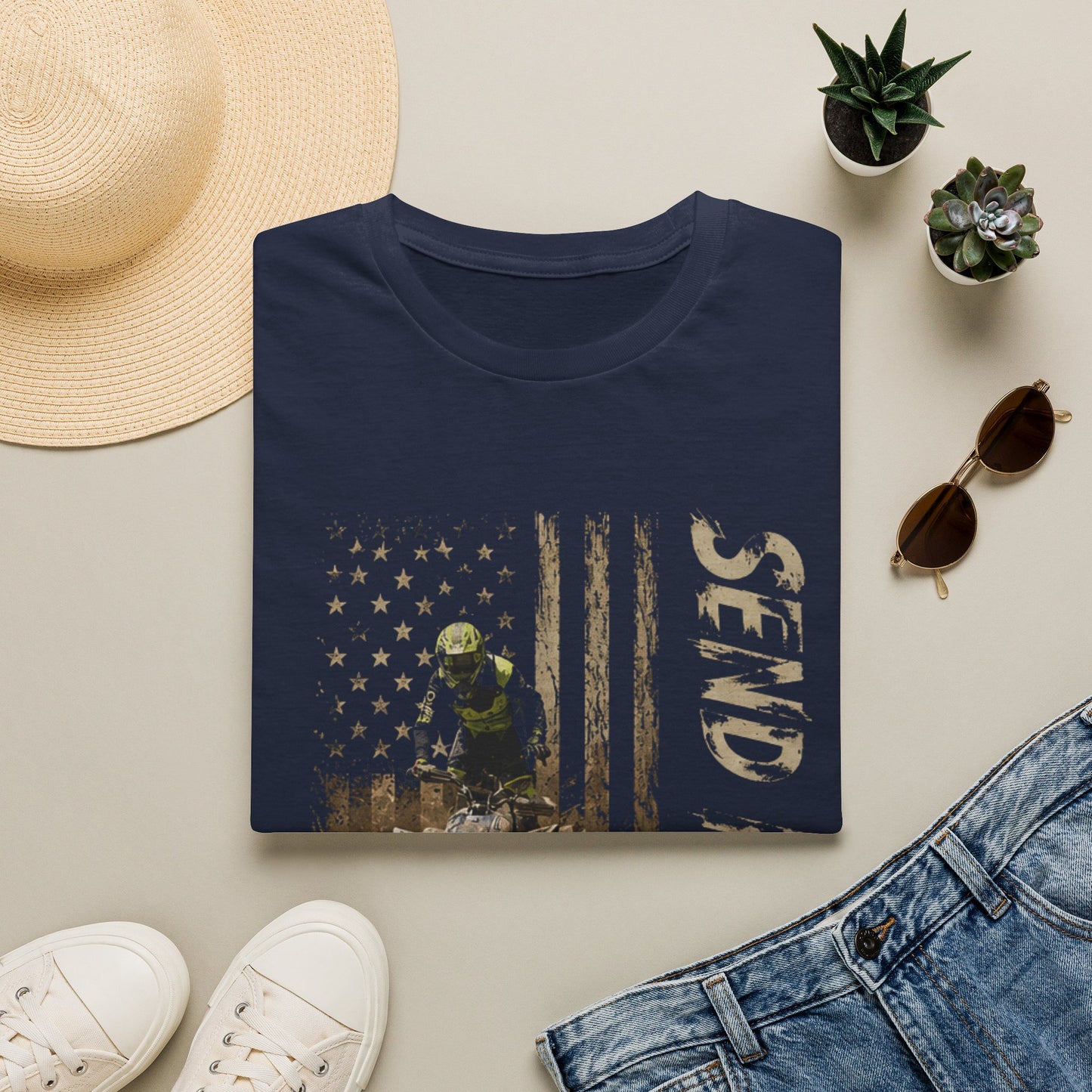 Distressed Patriotic Flag Four wheeler Racing Shirt | Honda 450 ATV Racing | AXC Arkansas Pro Racing Series | Dickerson