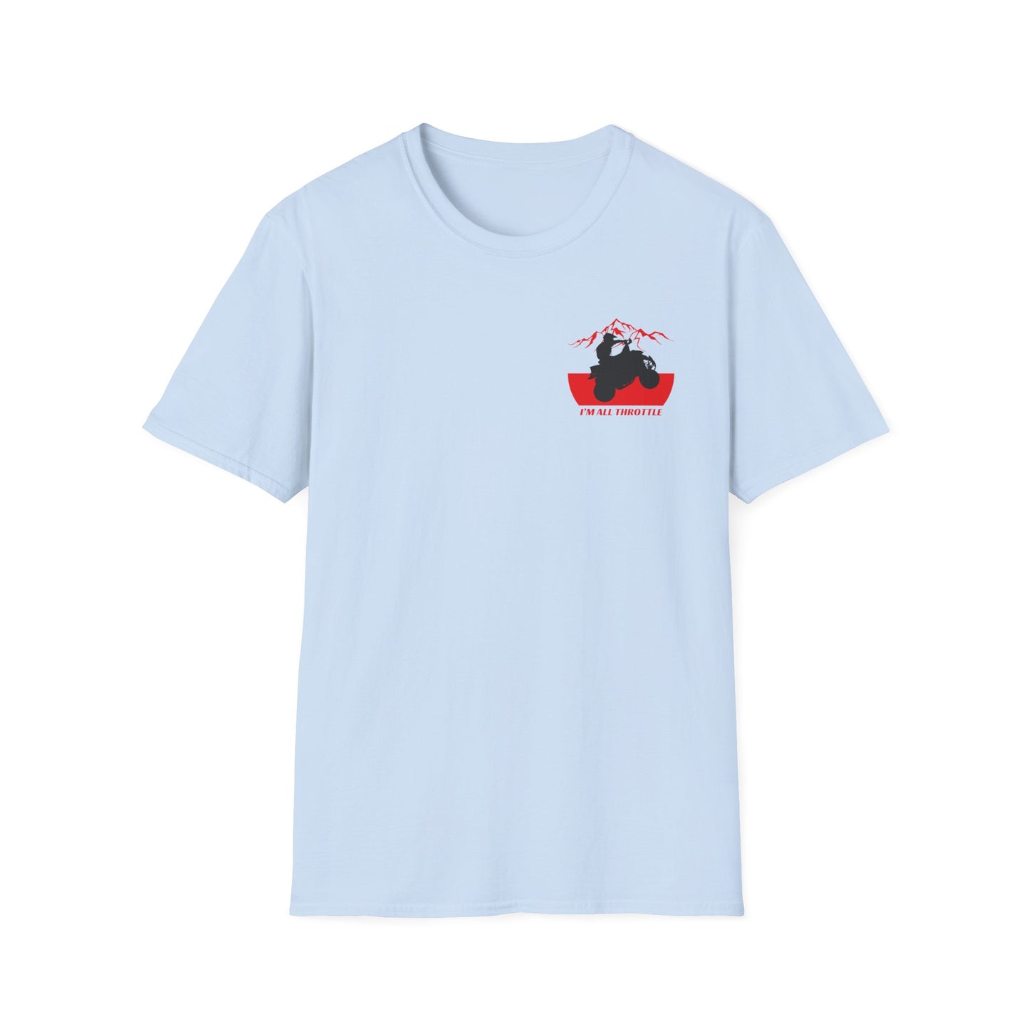 I'm All Throttle 400 EX ATV Racing T-Shirt | Mountains & American Flag Four Wheeler Shirt