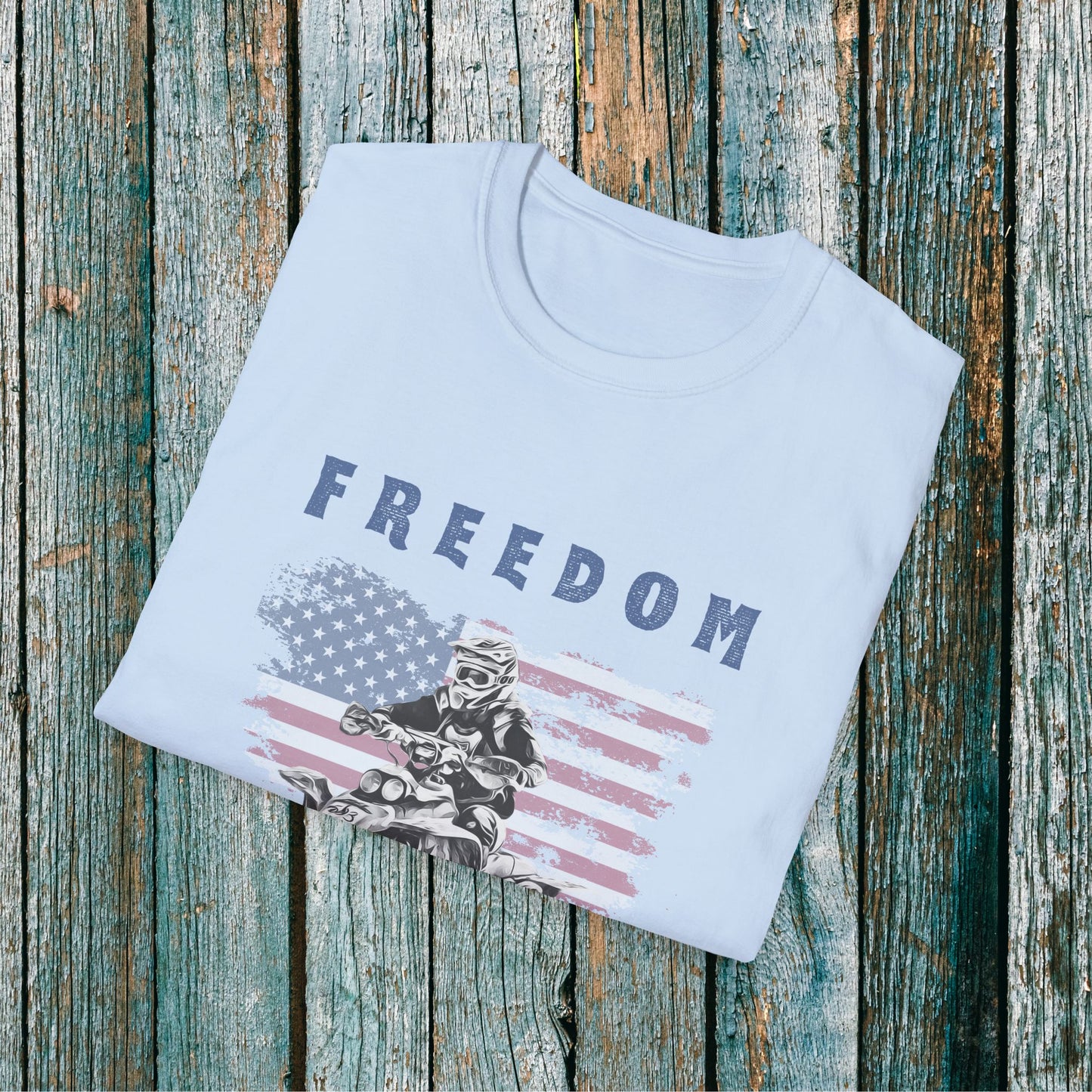 Freedom Rider ATV T-Shirt | American Flag Four Wheeler Shirt | Honda 400 EX Racing