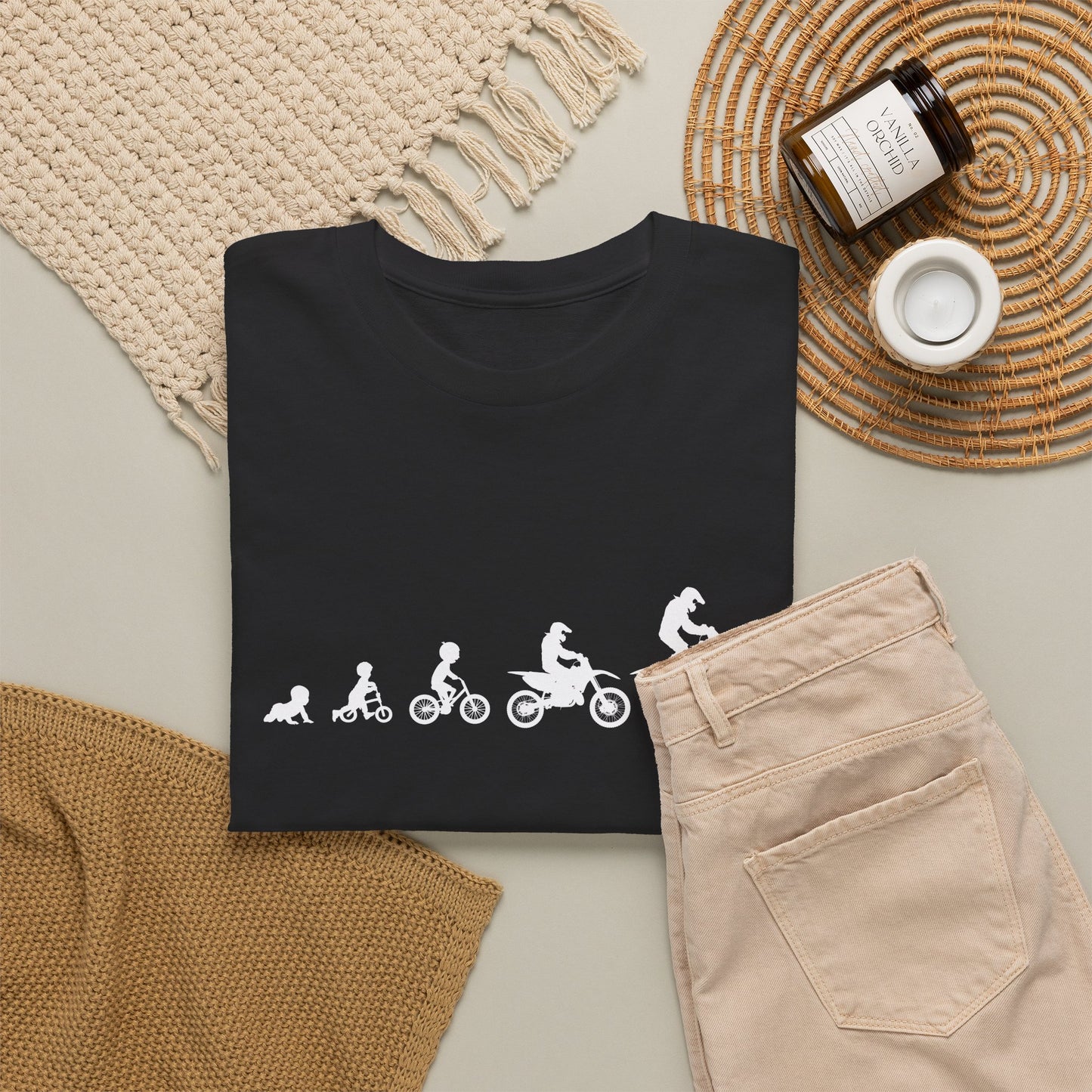 Dirt Bike Evolution T-Shirt | "From Strider to Bicycle to Dirt Bike" | Funny Racing Shirt