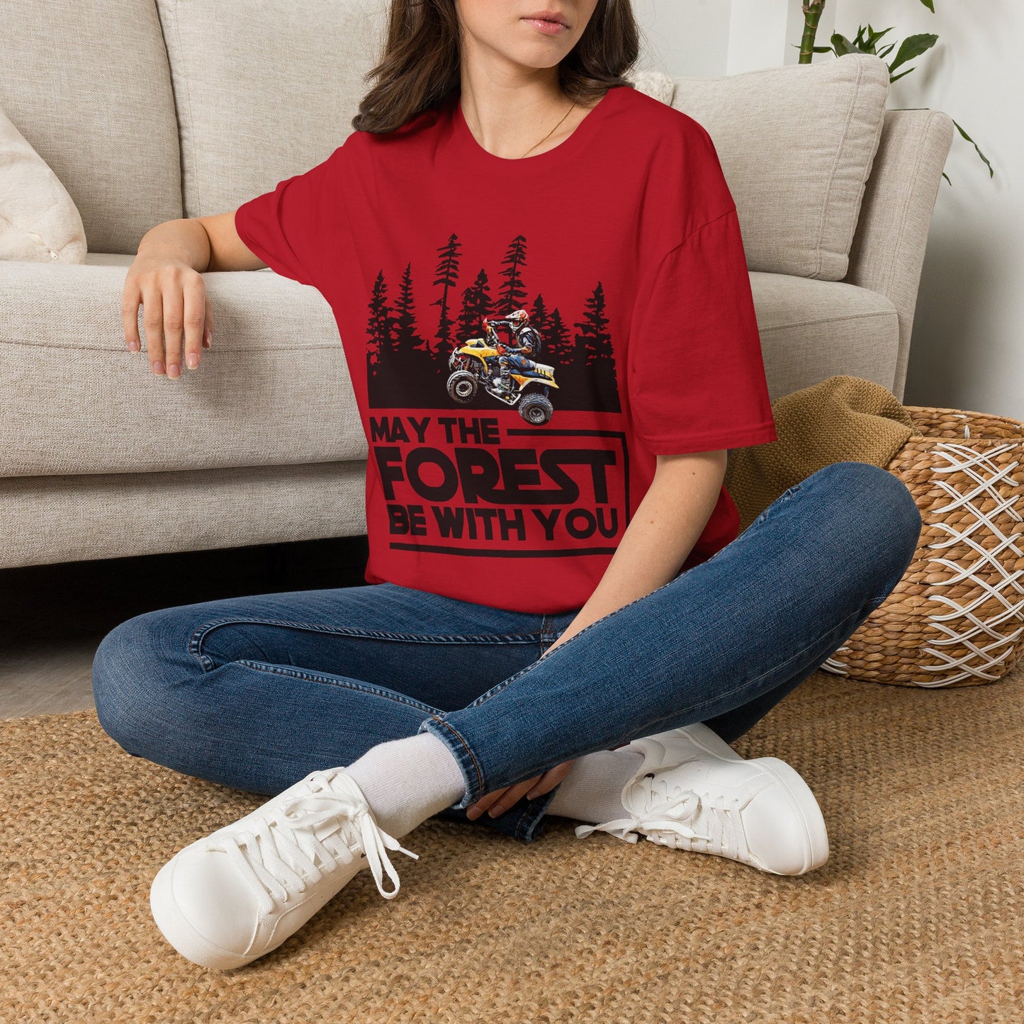 May the Forest Be With You ATV Racing T-Shirt | Honda 400 EX Funny Star Wars Humor for Men