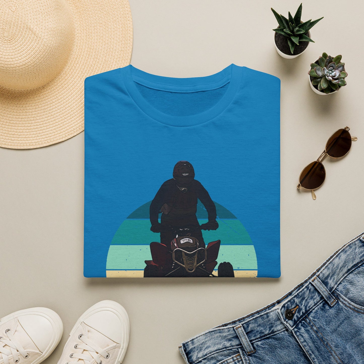 Retro 'Let's Ride' Honda 400EX Rider T-Shirt | Man Jumping Fourwheeler