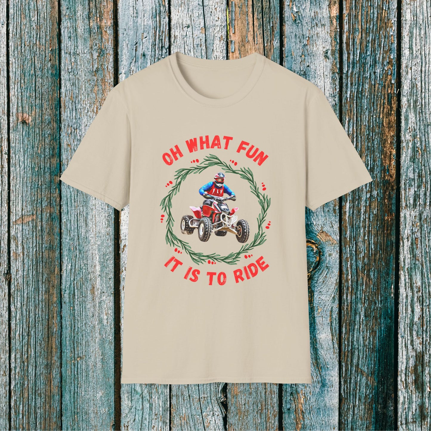 Holiday Ugly Sweater | Christmas Shirt for ATV racer | Red Honda 400 t shirt | Oh What Fun it is to Ride