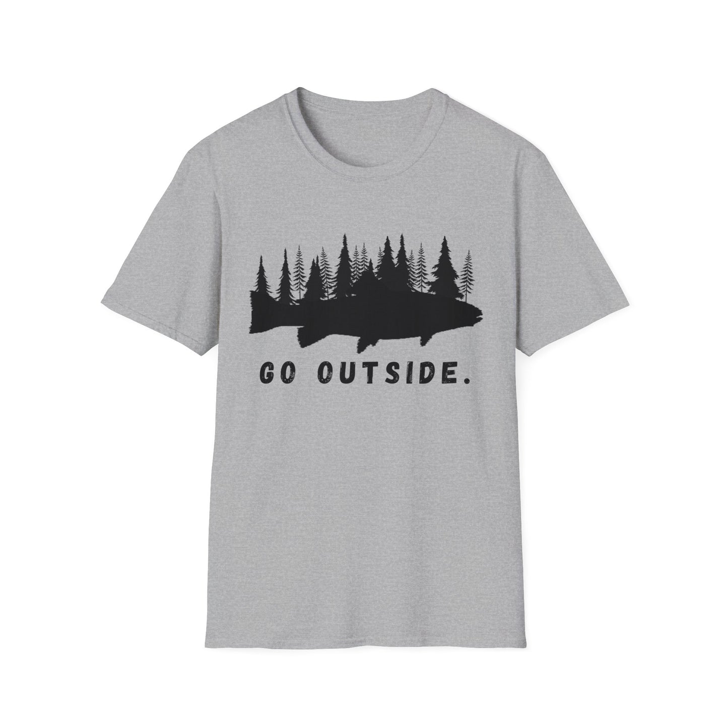 Fishing t Shirt | Go outside Hiking Shirt | Soft Cotton Adult Tee Shirt | Gift for Outdoorsman | Gift for Fisherman | Shirt for dad | Father's Day Shirt