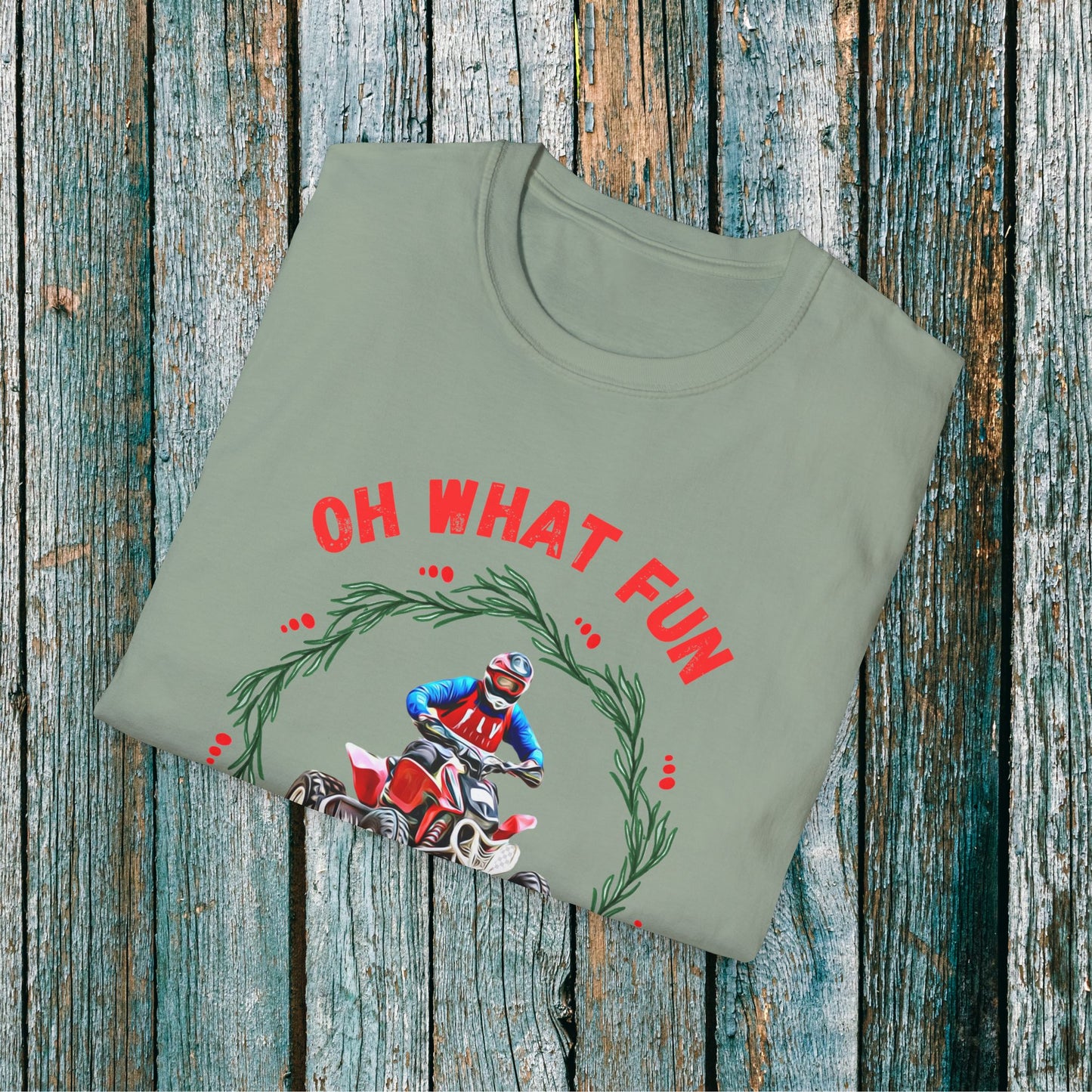 Holiday Ugly Sweater | Christmas Shirt for ATV racer | Red Honda 400 t shirt | Oh What Fun it is to Ride