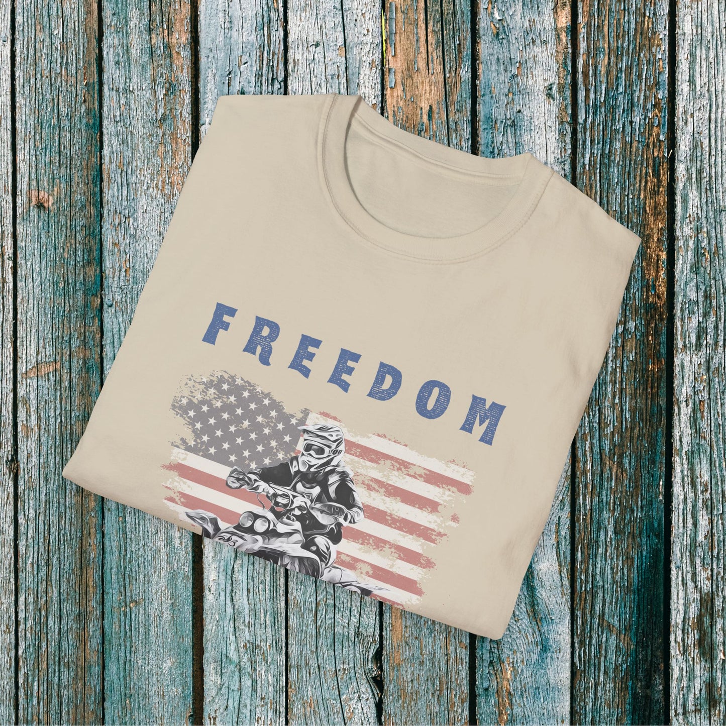 Freedom Rider ATV T-Shirt | American Flag Four Wheeler Shirt | Honda 400 EX Racing