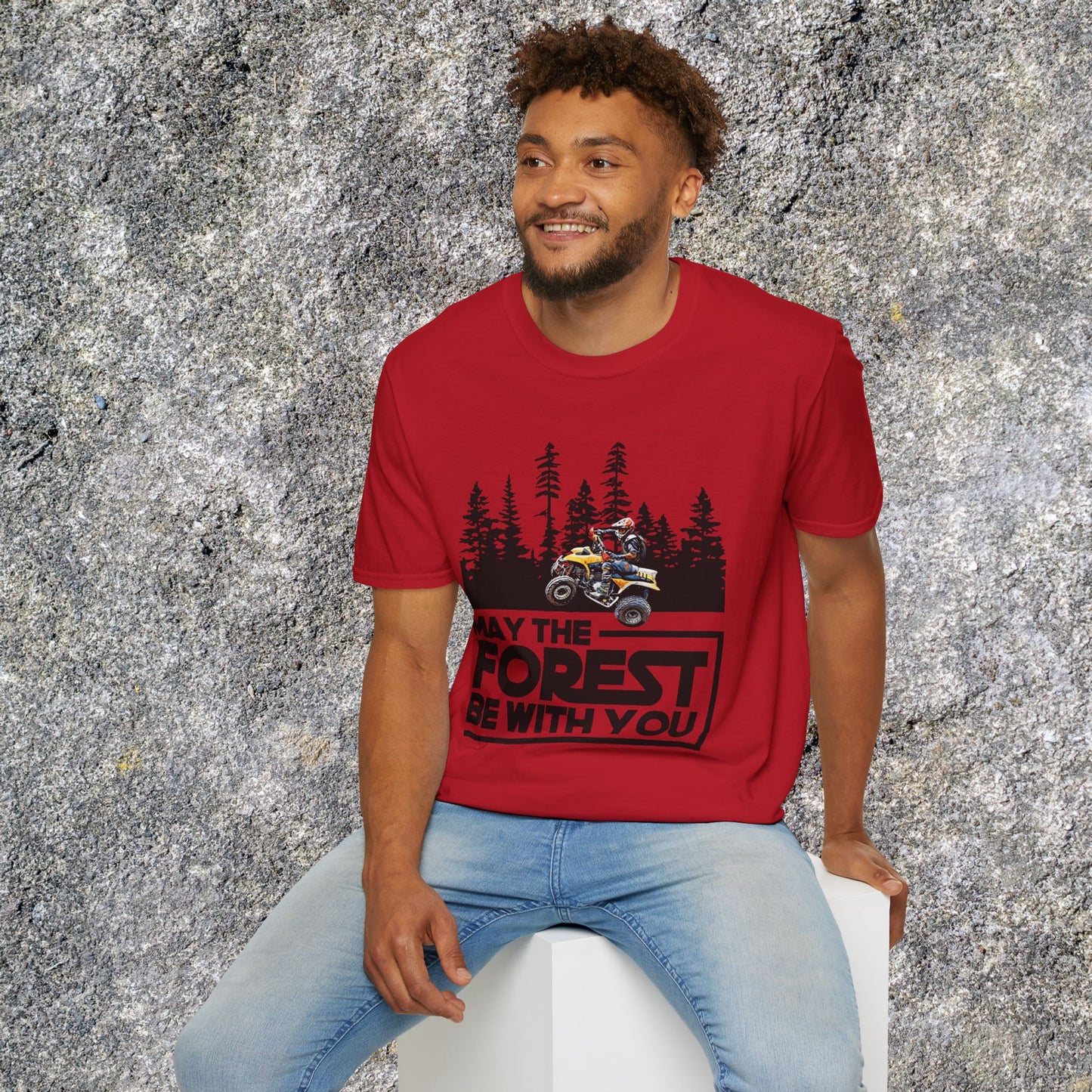 May the Forest Be With You ATV Racing T-Shirt | Honda 400 EX Funny Star Wars Humor for Men
