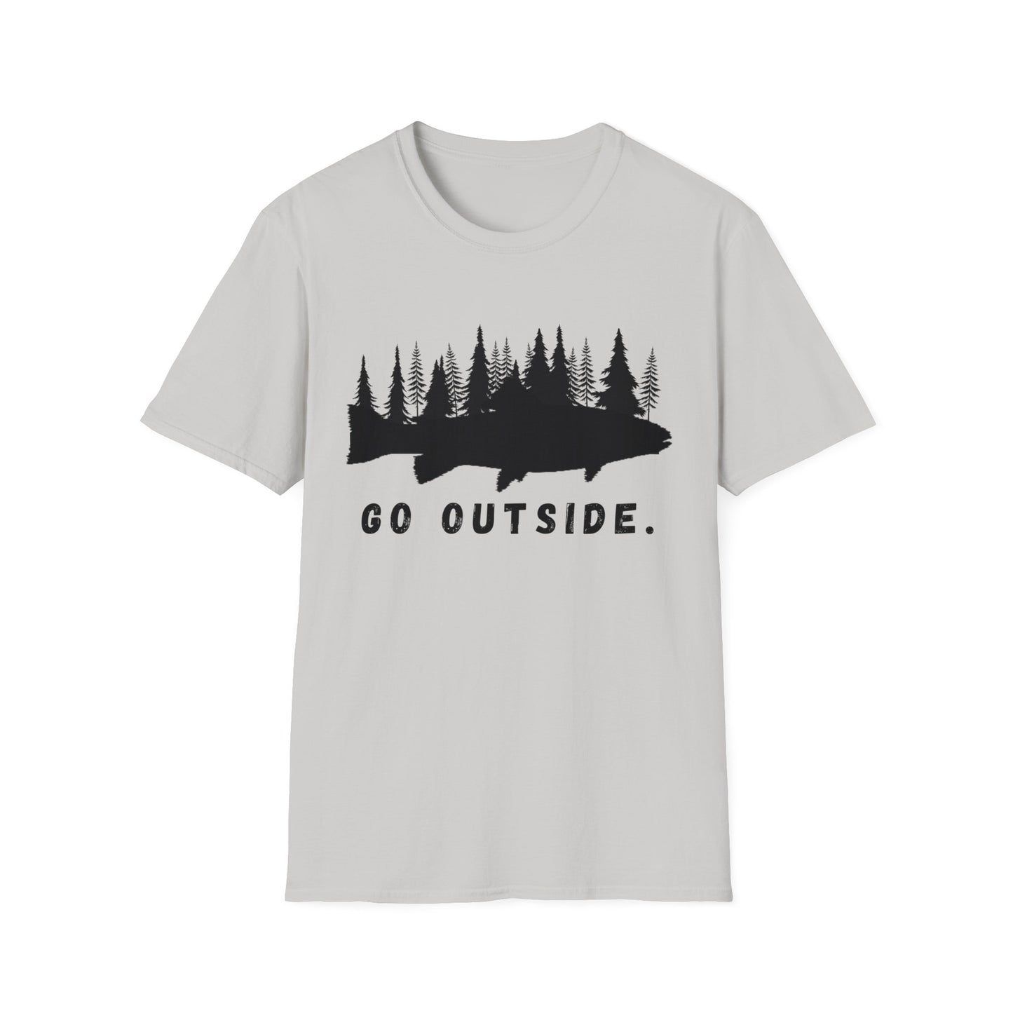 Fishing t Shirt | Go outside Hiking Shirt | Soft Cotton Adult Tee Shirt | Gift for Outdoorsman | Gift for Fisherman | Shirt for dad | Father's Day Shirt