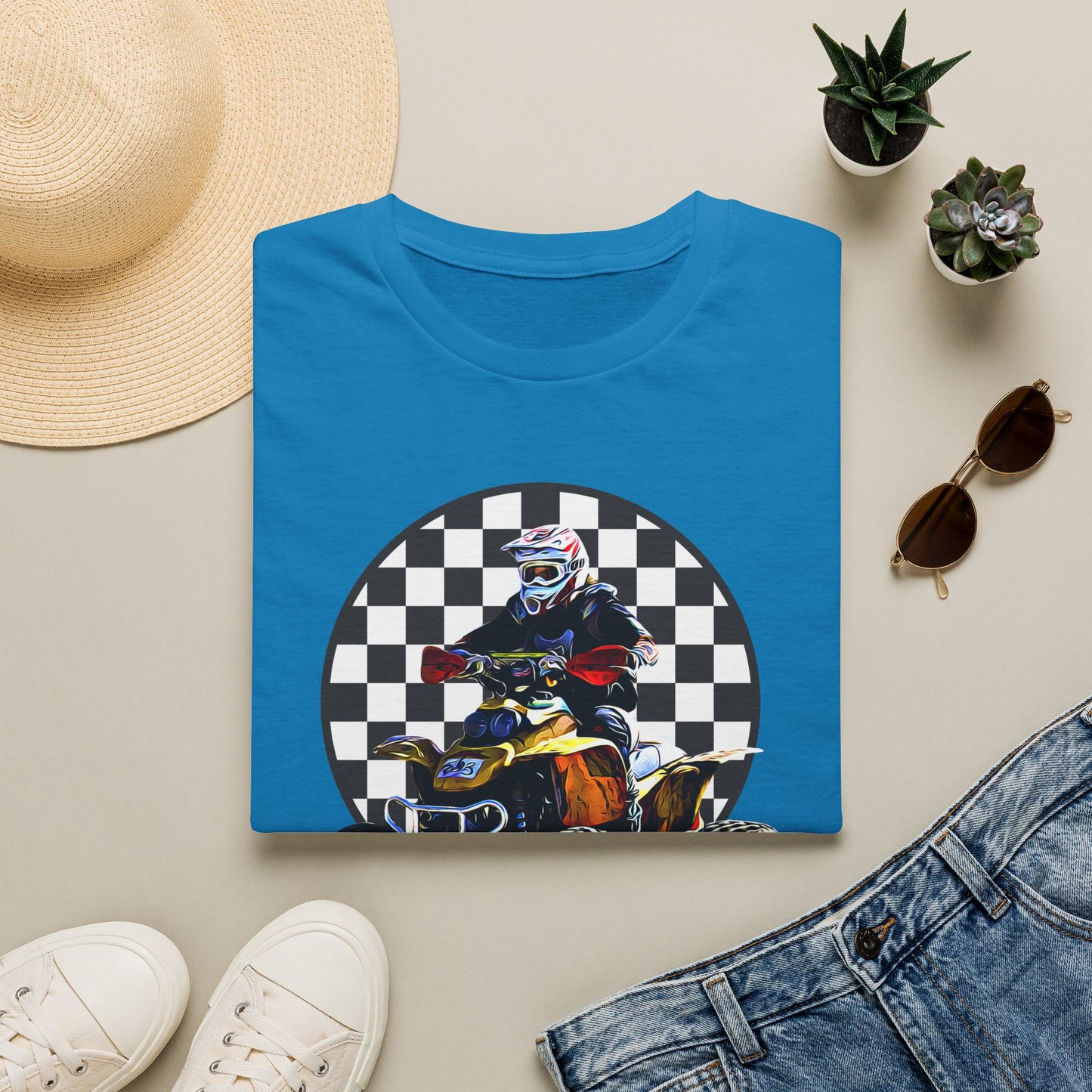 ATV Racing T-Shirt Says SEND IT | Honda 400 EX Racing Flag Four-Wheeler Riding Shirt