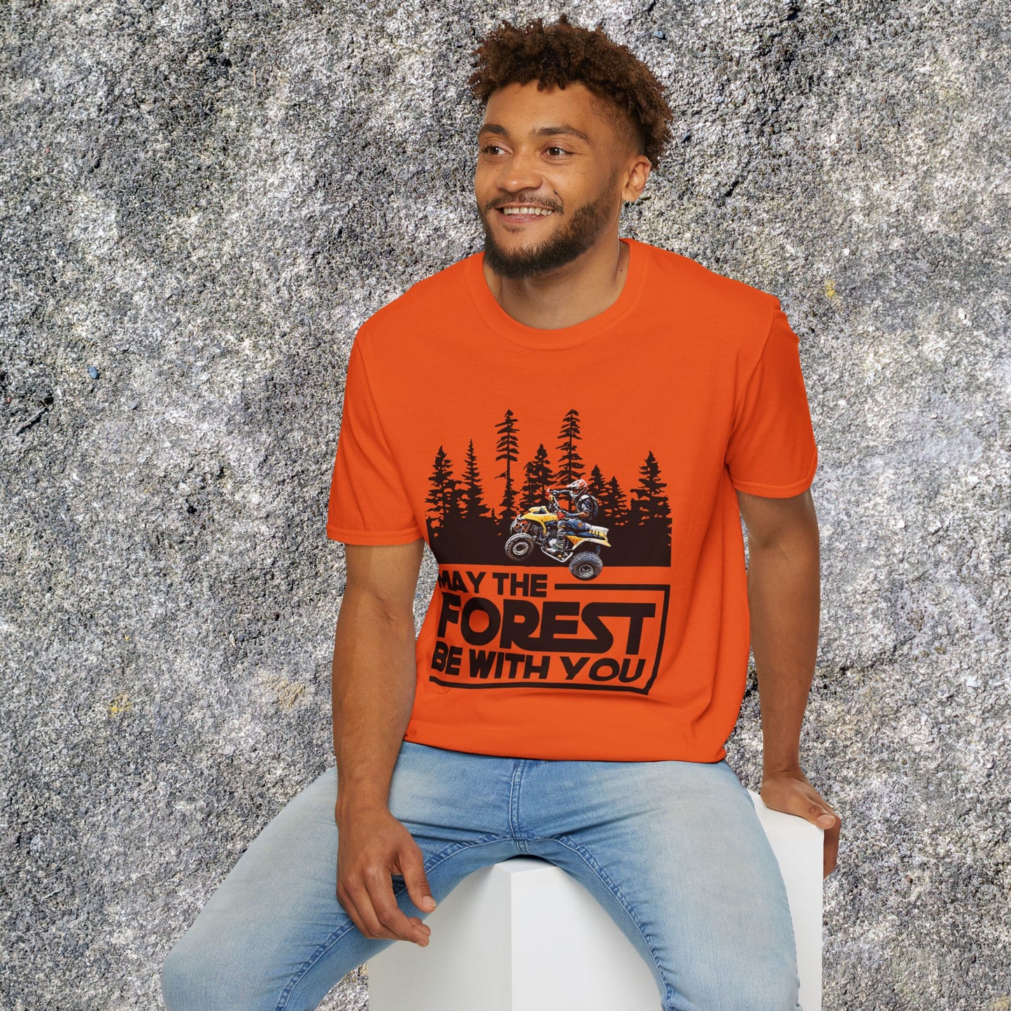 May the Forest Be With You ATV Racing T-Shirt | Honda 400 EX Funny Star Wars Humor for Men