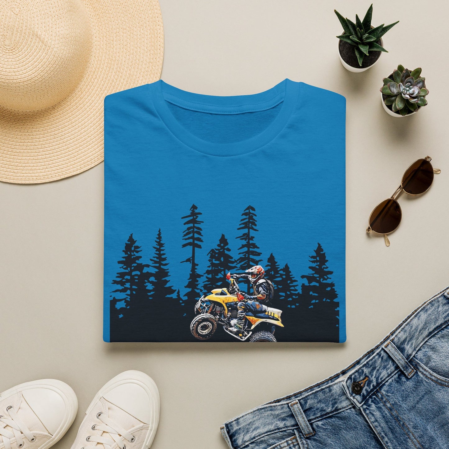 May the Forest Be With You ATV Racing T-Shirt | Honda 400 EX Funny Star Wars Humor for Men