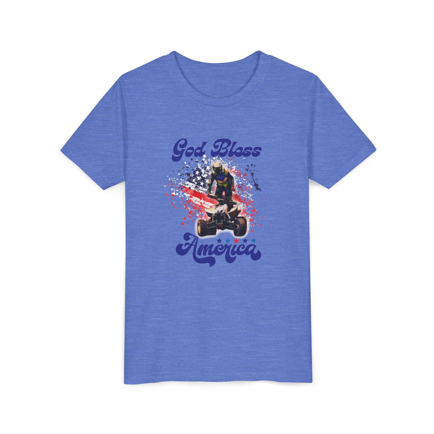 Youth God Bless America Four wheeler Riding Shirt | Honda 450 ATV Racing | AXC Arkansas Pro Racing Series | Dickerson