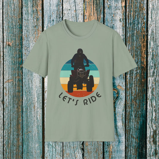 Retro 'Let's Ride' Honda 400EX Rider T-Shirt | Man Jumping Fourwheeler