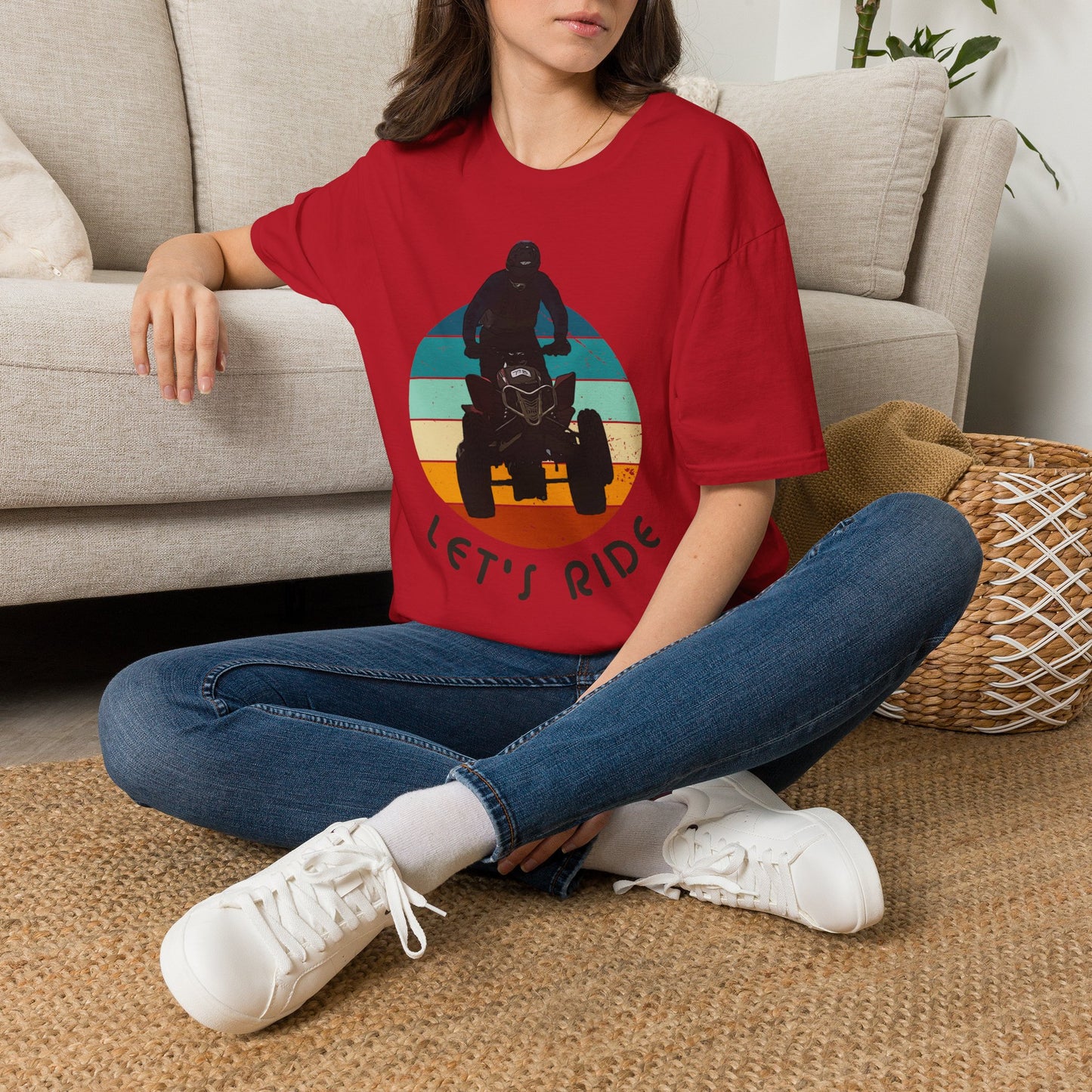 Retro 'Let's Ride' Honda 400EX Rider T-Shirt | Man Jumping Fourwheeler