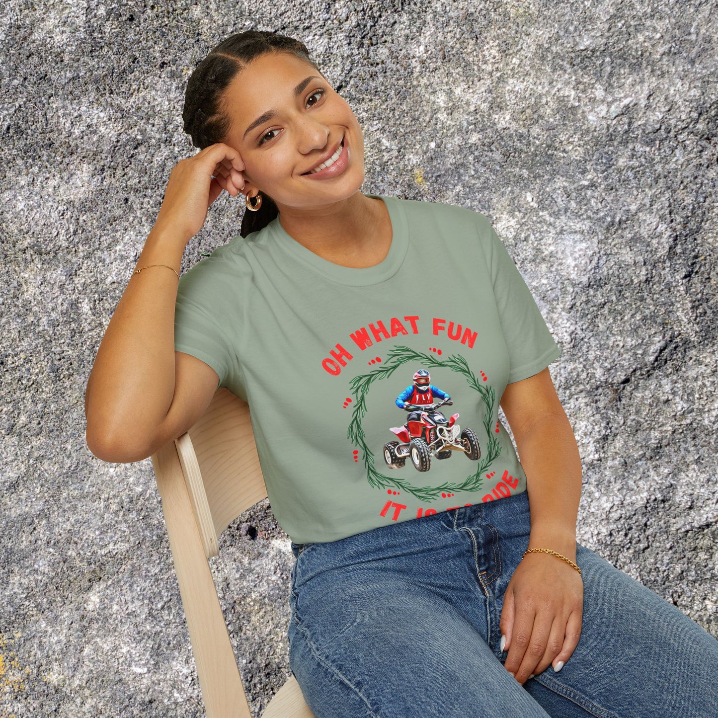 Holiday Ugly Sweater | Christmas Shirt for ATV racer | Red Honda 400 t shirt | Oh What Fun it is to Ride