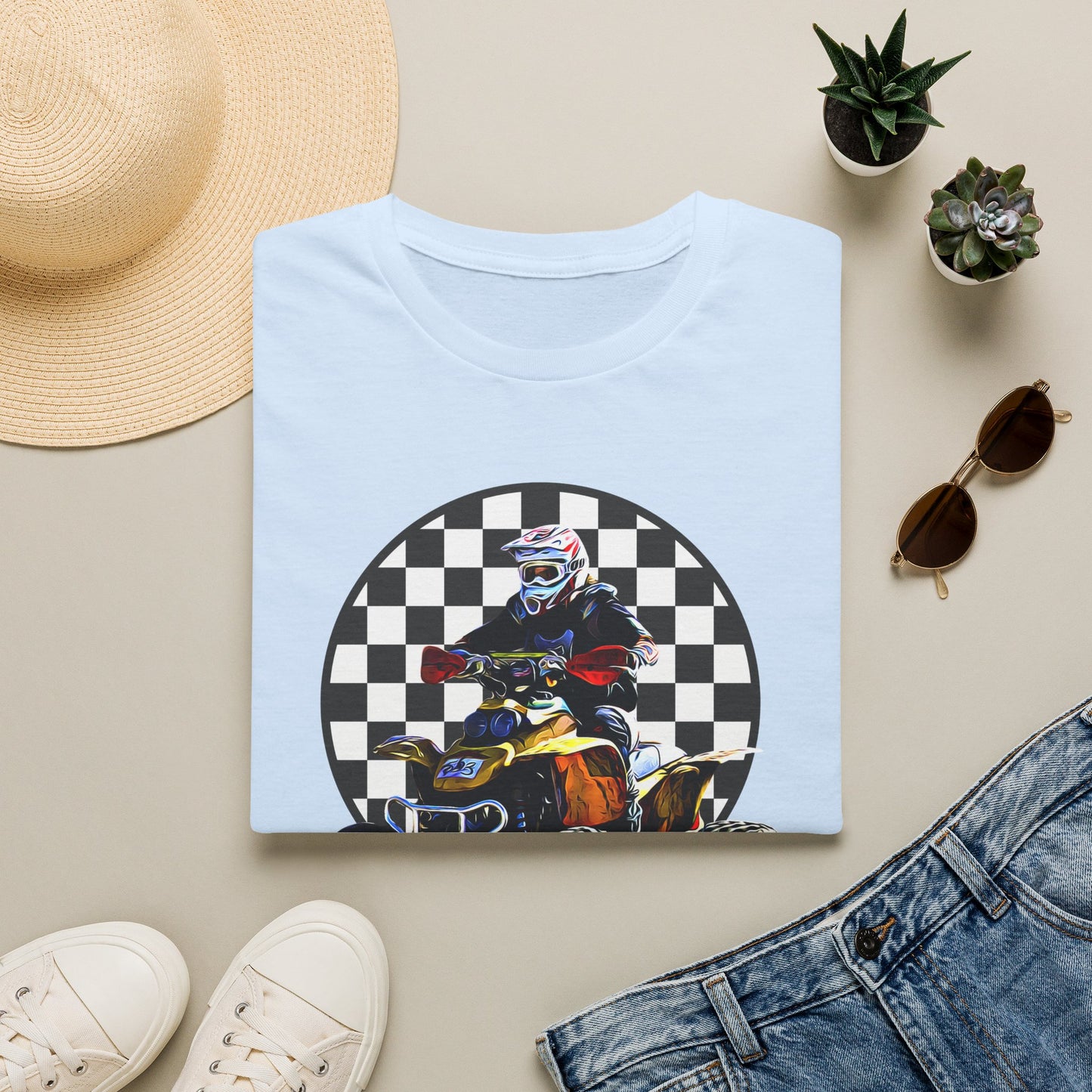 ATV Racing T-Shirt Says SEND IT | Honda 400 EX Racing Flag Four-Wheeler Riding Shirt