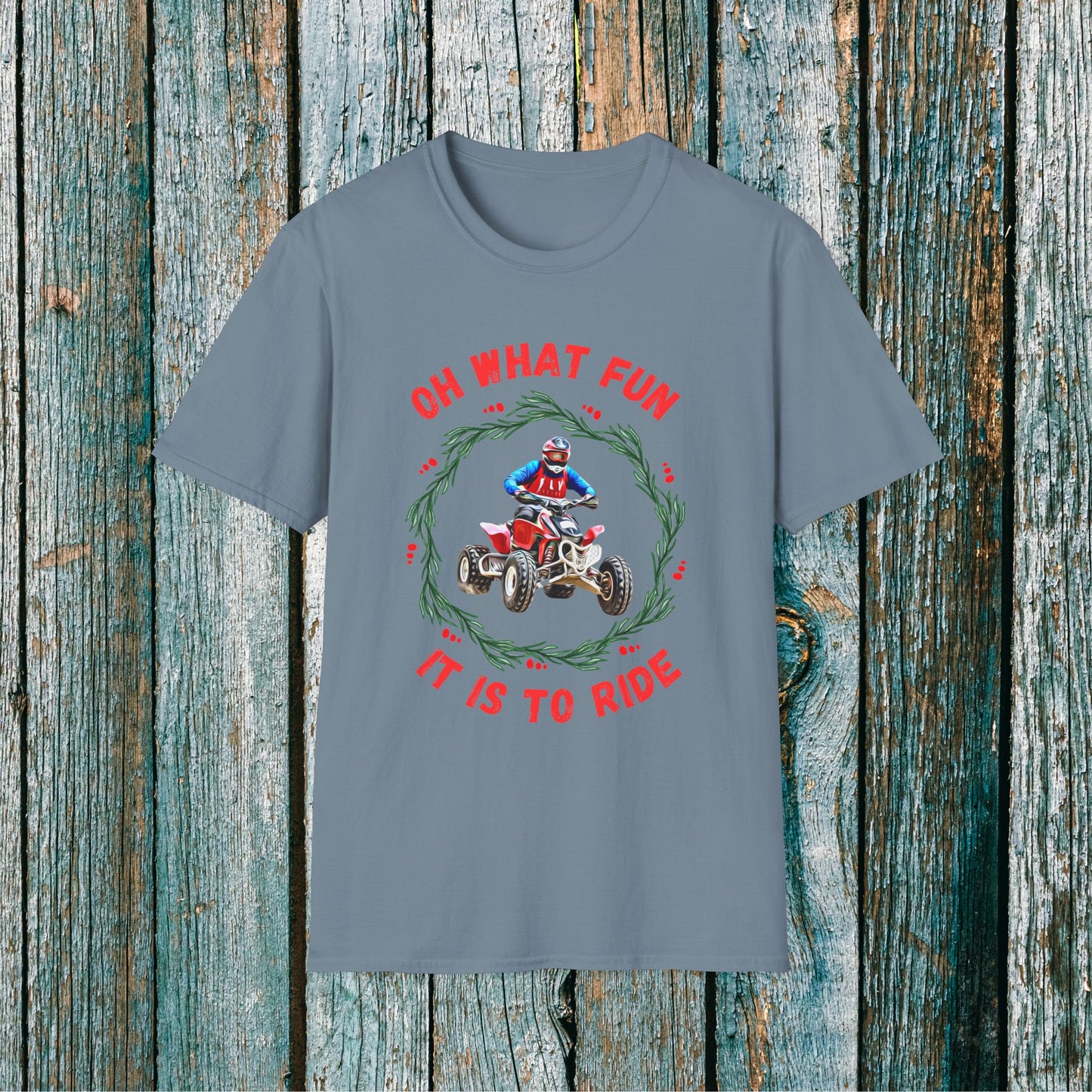 Holiday Ugly Sweater | Christmas Shirt for ATV racer | Red Honda 400 t shirt | Oh What Fun it is to Ride