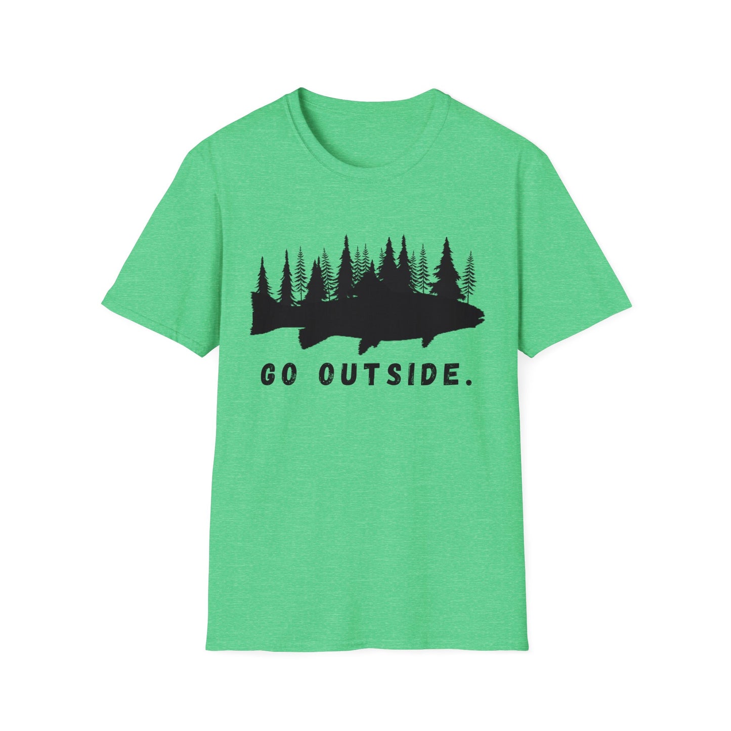 Fishing t Shirt | Go outside Hiking Shirt | Soft Cotton Adult Tee Shirt | Gift for Outdoorsman | Gift for Fisherman | Shirt for dad | Father's Day Shirt