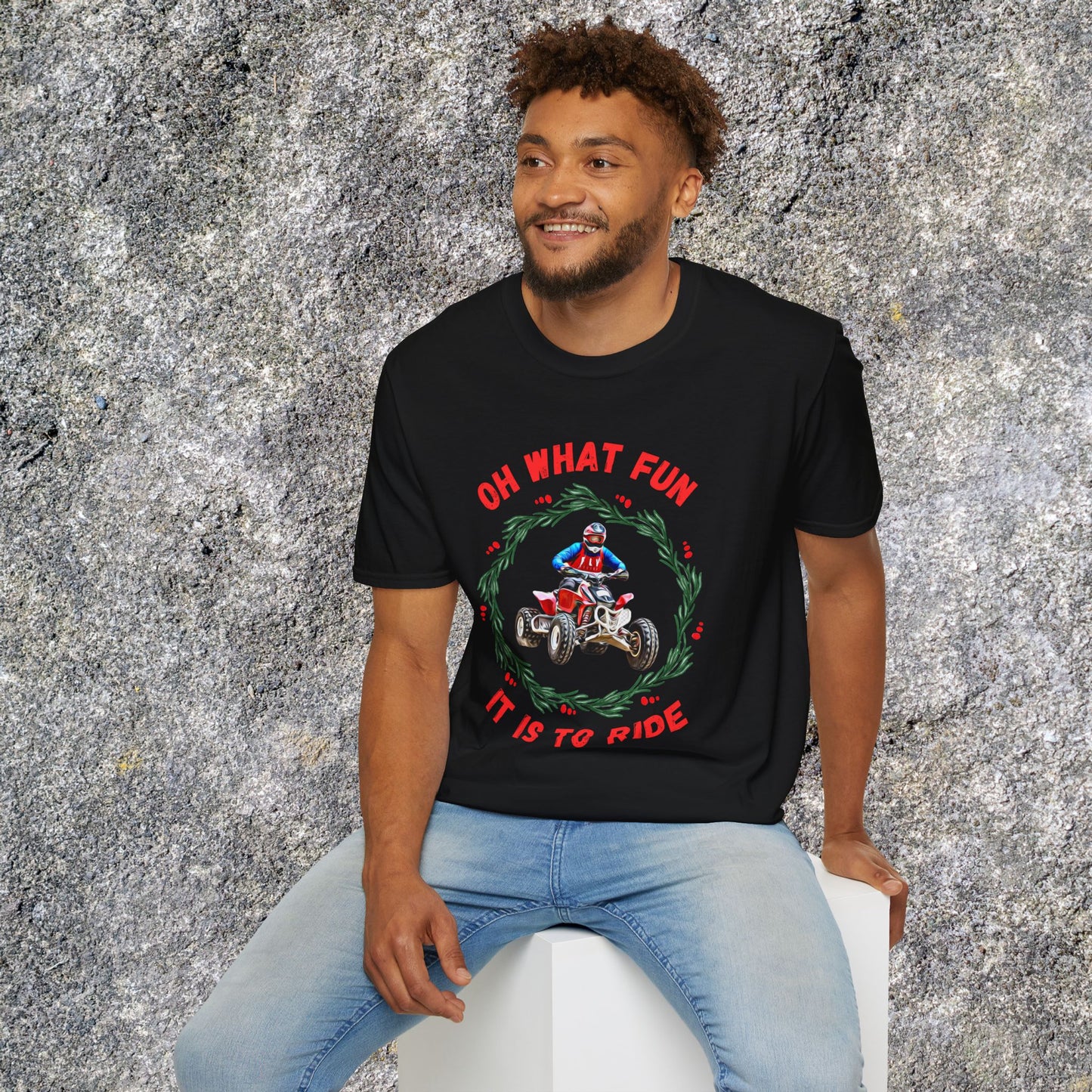 Holiday Ugly Sweater | Christmas Shirt for ATV racer | Red Honda 400 t shirt | Oh What Fun it is to Ride