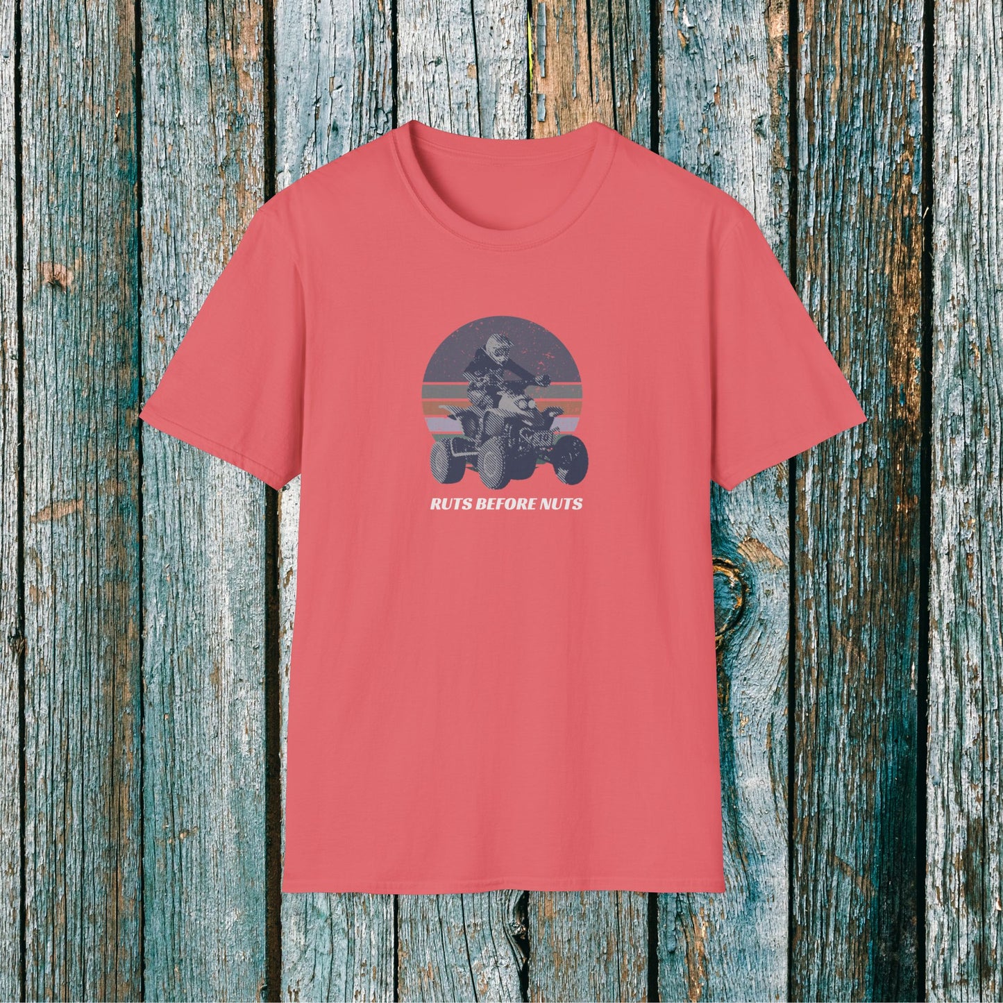 ATV Racing T-Shirt — “Ruts Before Nuts” Honda 400EX Four-Wheeler Rider Tee