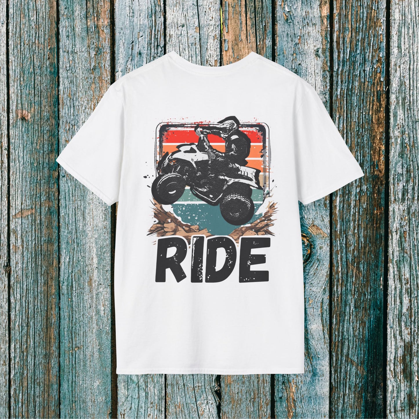 Honda 400EX Retro Distressed Four Wheeler T-Shirt | 2 -sided RIDE Graphic with Honda 400 EX
