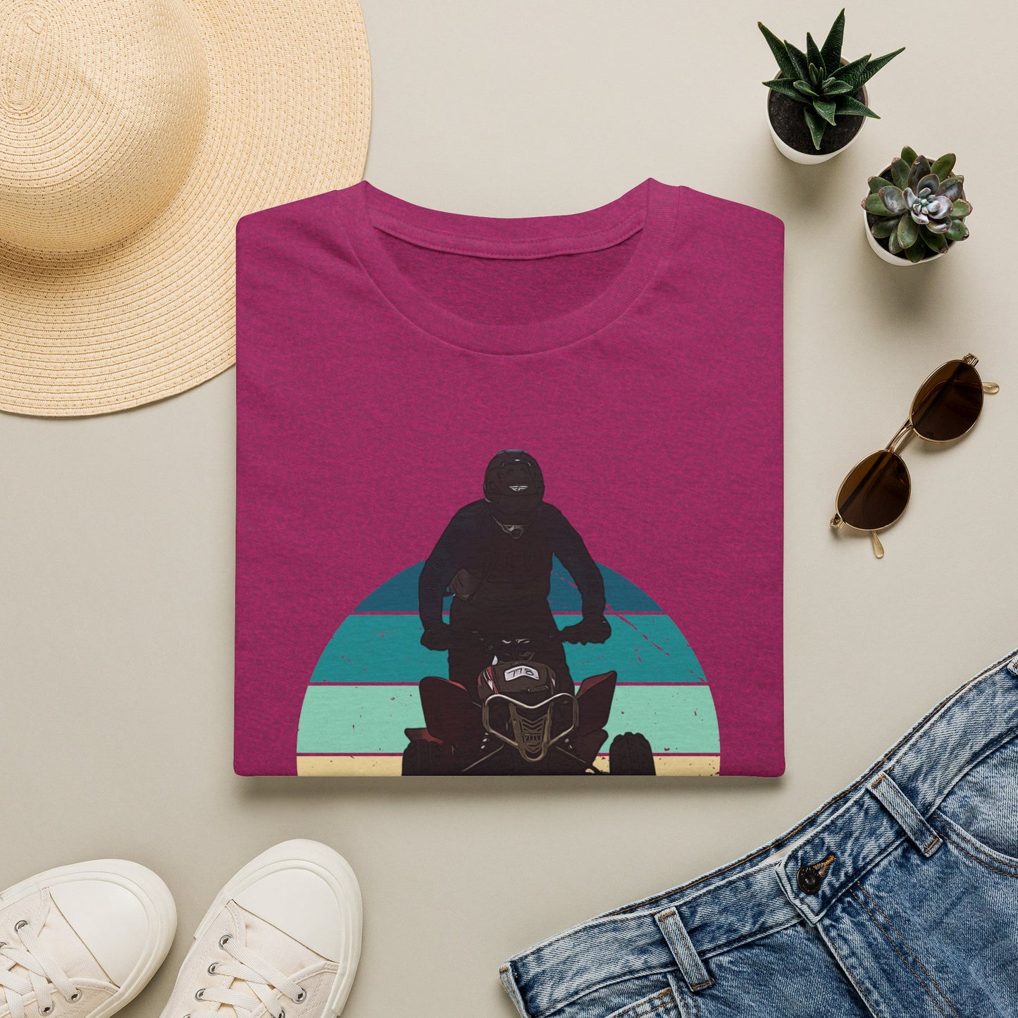 Retro 'Let's Ride' Honda 400EX Rider T-Shirt | Man Jumping Fourwheeler