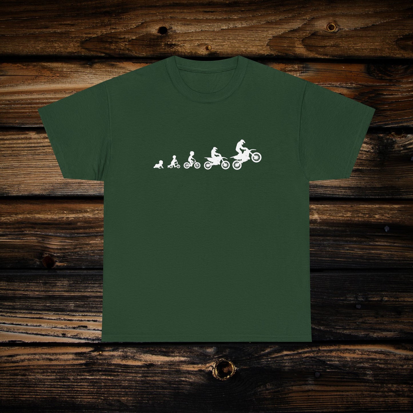 Dirt Bike Evolution T-Shirt | "From Strider to Bicycle to Dirt Bike" | Funny Racing Shirt