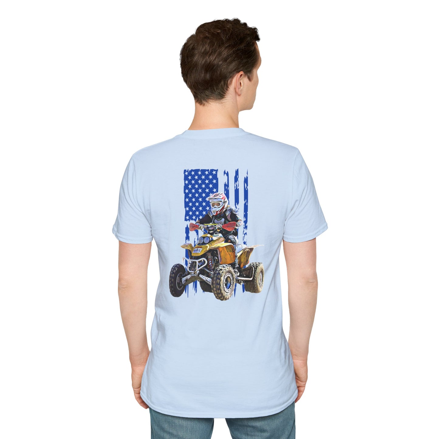 I'm All Throttle 400 EX ATV Racing T-Shirt | Mountains & American Flag Four Wheeler Shirt