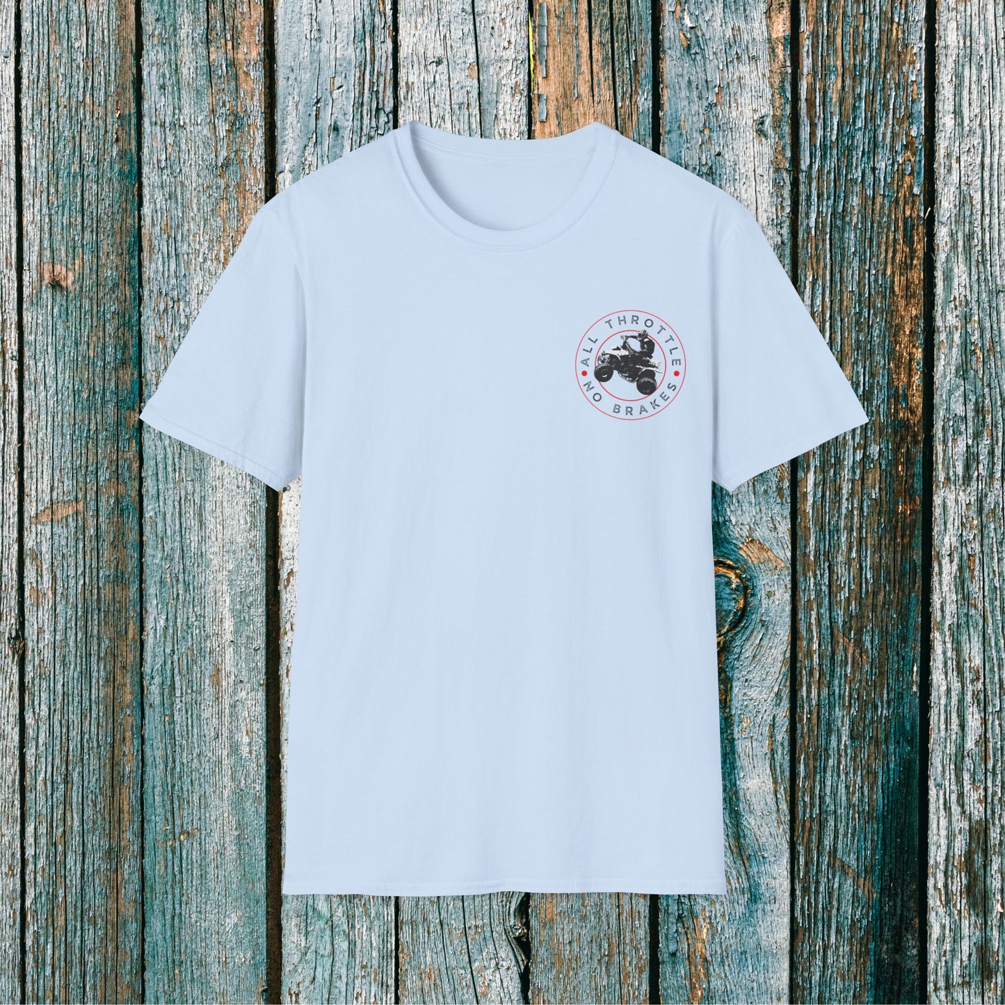 Men's 'All Throttle No Brakes' Honda 400 EX ATV T-Shirt | Four Wheeler 2-sided racing shirt