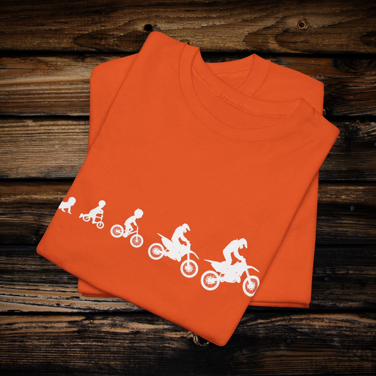 Dirt Bike Evolution T-Shirt | "From Strider to Bicycle to Dirt Bike" | Funny Racing Shirt