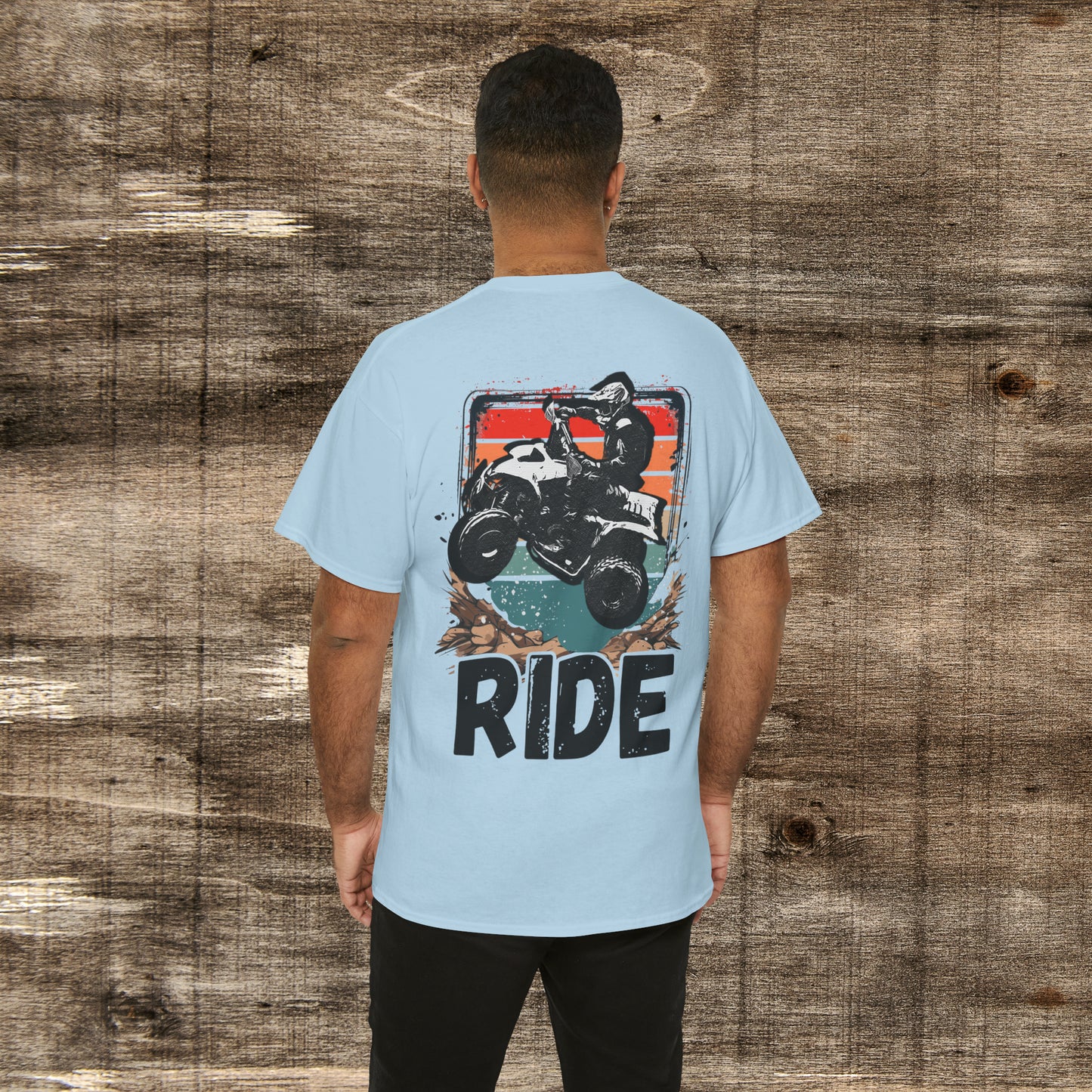 Honda 400 EX Four Wheeler Shirt |  Distressed Retro with large RIDE | HEAVY Cotton 2 SIDED Adult Unisex t shirt | Fourwheeler shirts for women | ATV shirt for men
