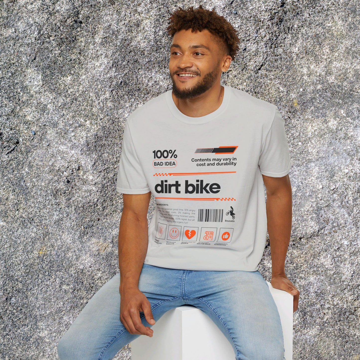 Mens Riding Shirt | Dirt Bike Ingredients Shirt | SOFT Cotton Adult Unisex tee shirt | DirtBike racing shirt for men | Dirt Bike shirt
