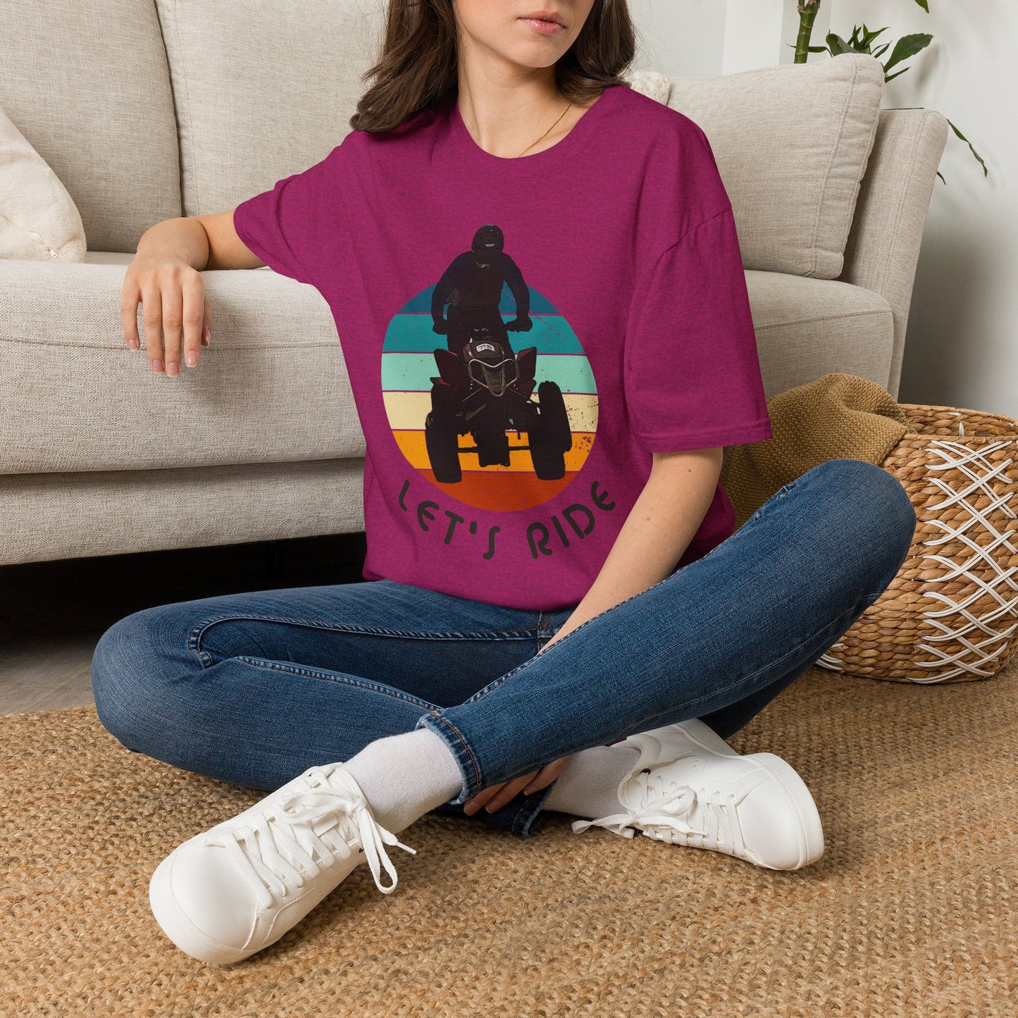 Retro 'Let's Ride' Honda 400EX Rider T-Shirt | Man Jumping Fourwheeler