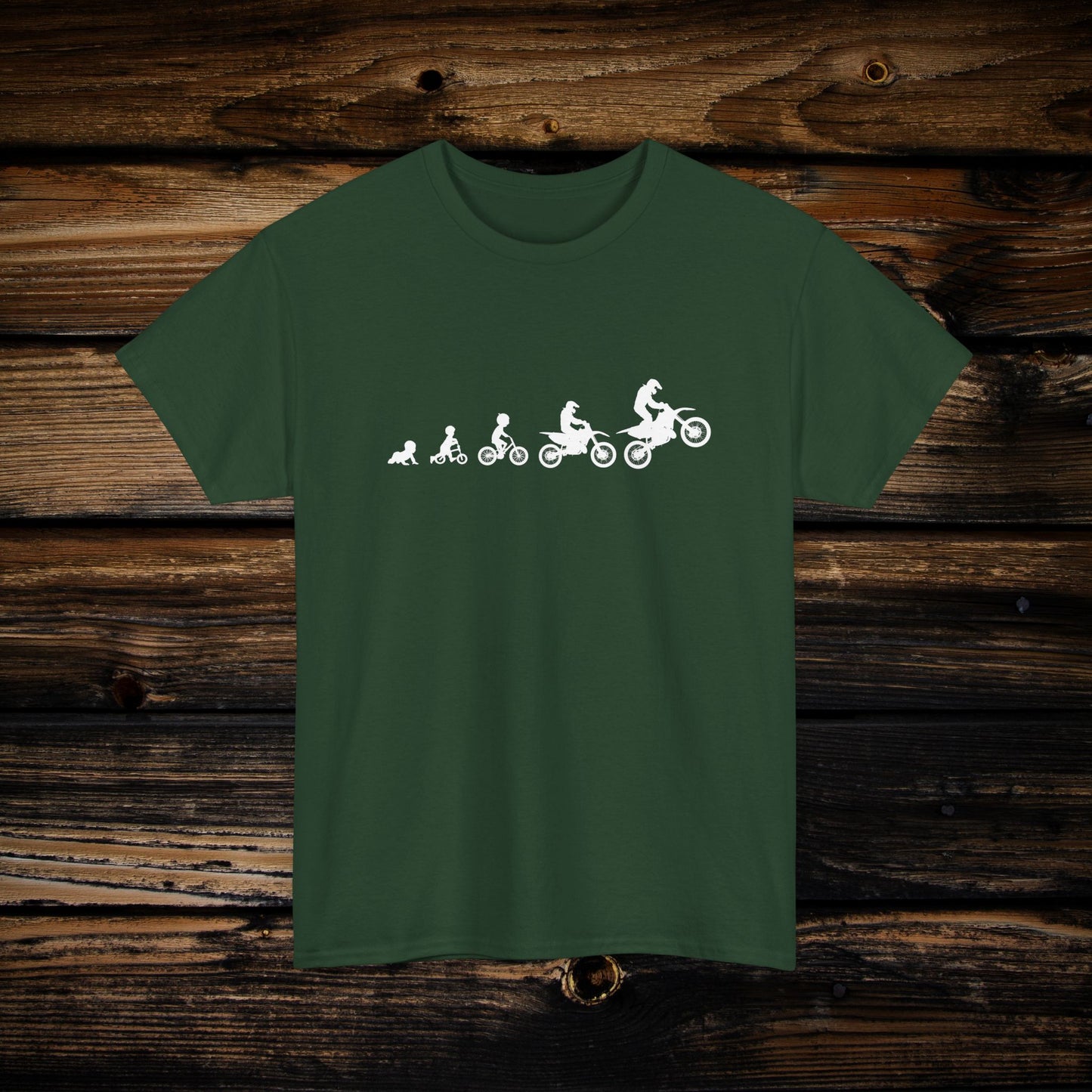 Dirt Bike Evolution T-Shirt | "From Strider to Bicycle to Dirt Bike" | Funny Racing Shirt