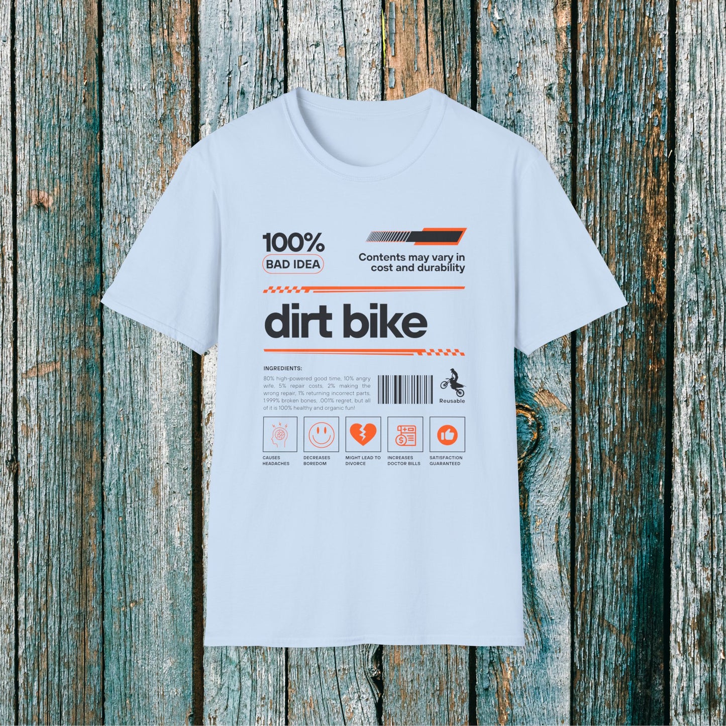 Dirt Bike Ingredients T-Shirt | Funny Motocross Men's Riding Shirt
