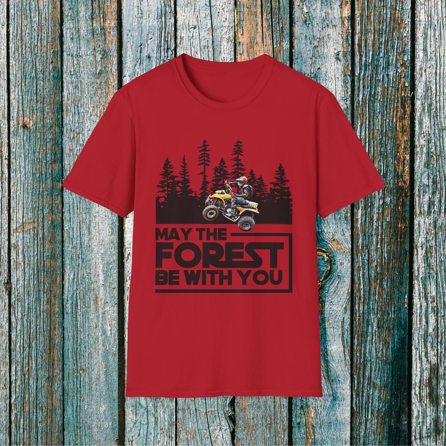 May the Forest Be With You ATV Racing T-Shirt | Honda 400 EX Funny Star Wars Humor for Men