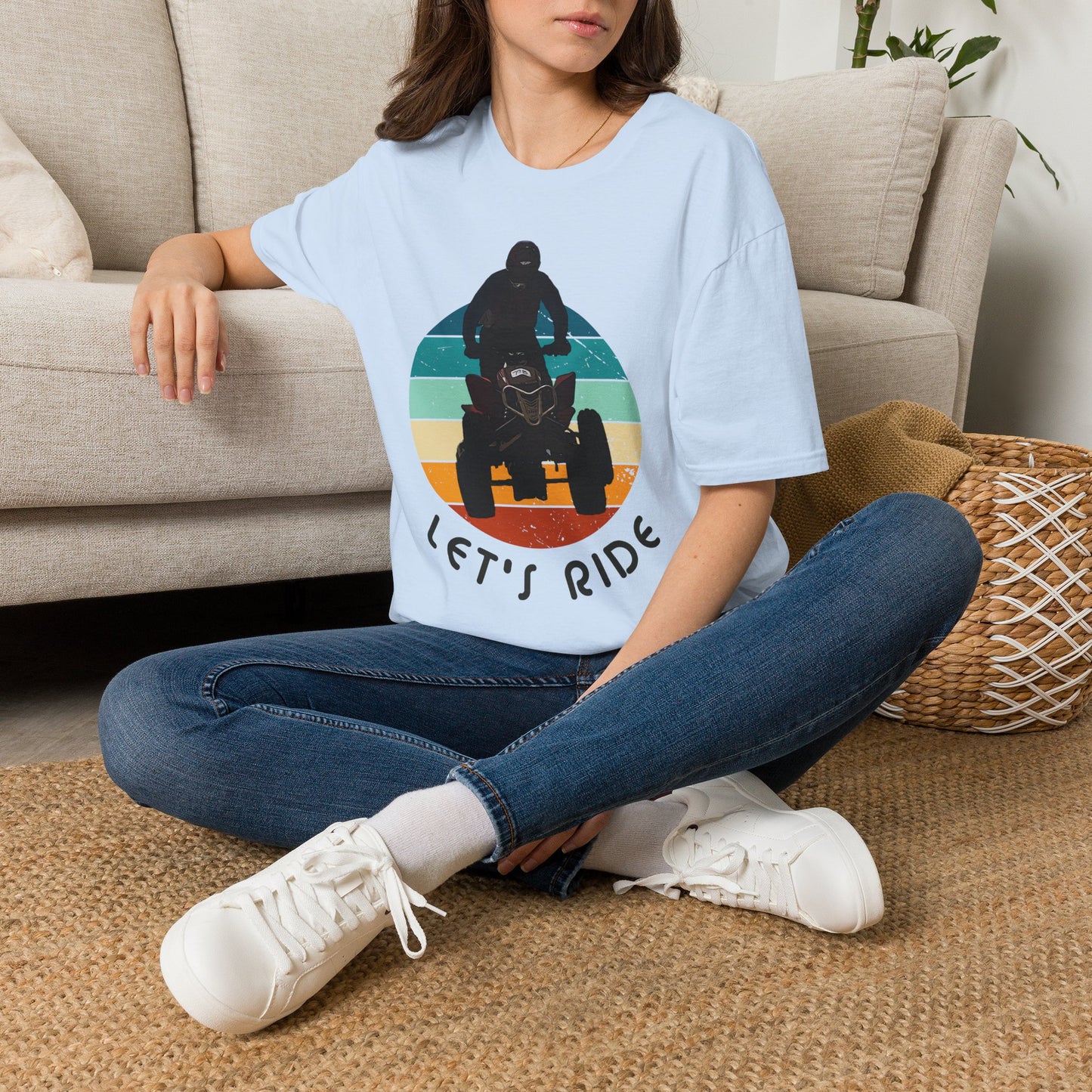 Retro 'Let's Ride' Honda 400EX Rider T-Shirt | Man Jumping Fourwheeler