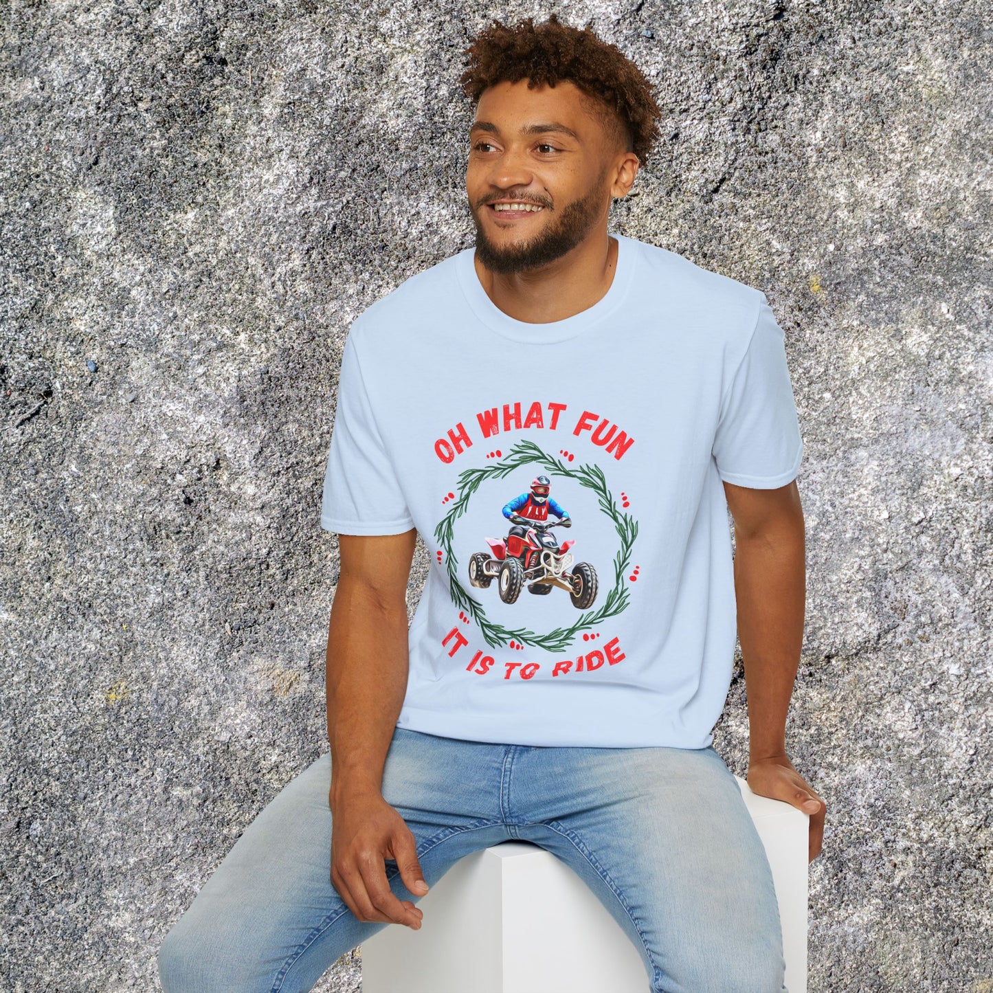 Holiday Ugly Sweater | Christmas Shirt for ATV racer | Red Honda 400 t shirt | Oh What Fun it is to Ride
