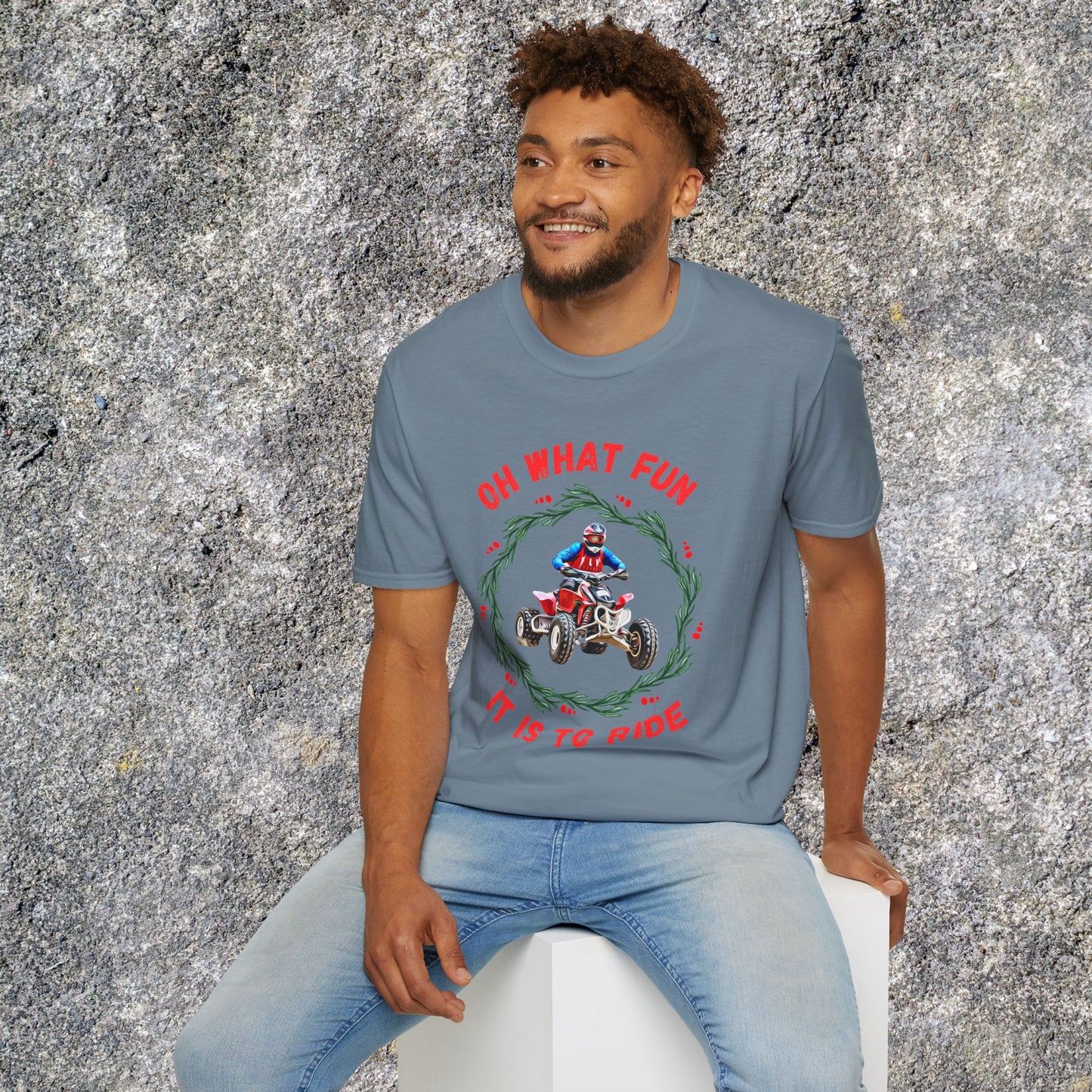 Holiday Ugly Sweater | Christmas Shirt for ATV racer | Red Honda 400 t shirt | Oh What Fun it is to Ride