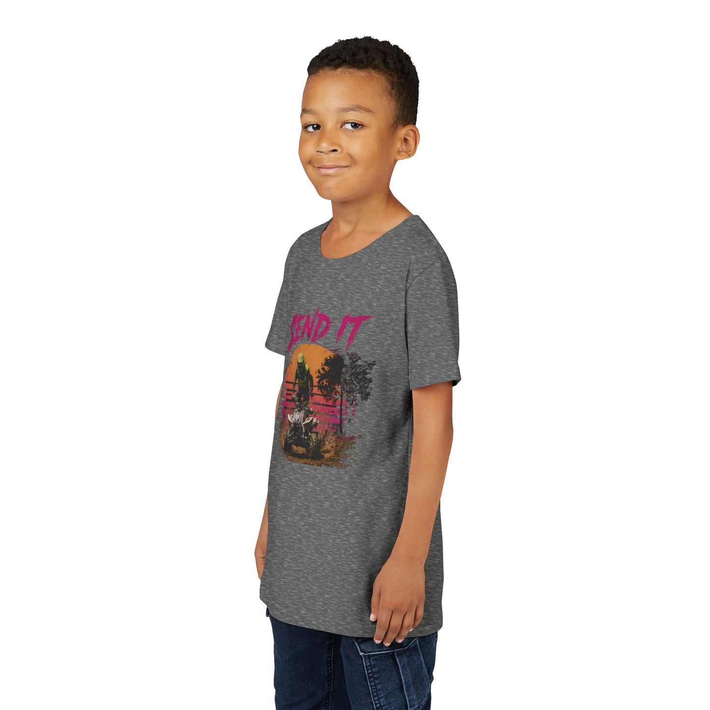 Youth Retro Send it Four Wheeler Shirt | Honda 450 ATV Racing | AXC Arkansas Pro Racing Series | Dickerson