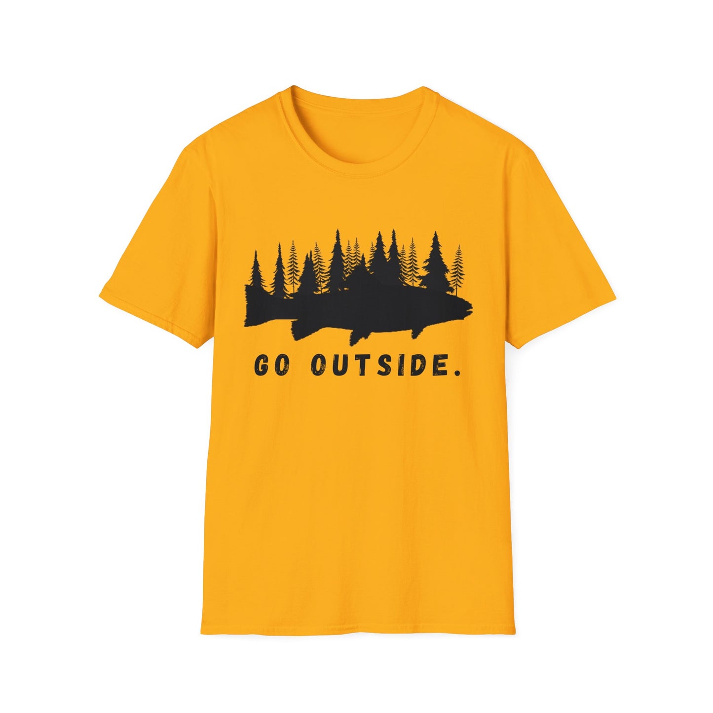 Fishing t Shirt | Go outside Hiking Shirt | Soft Cotton Adult Tee Shirt | Gift for Outdoorsman | Gift for Fisherman | Shirt for dad | Father's Day Shirt