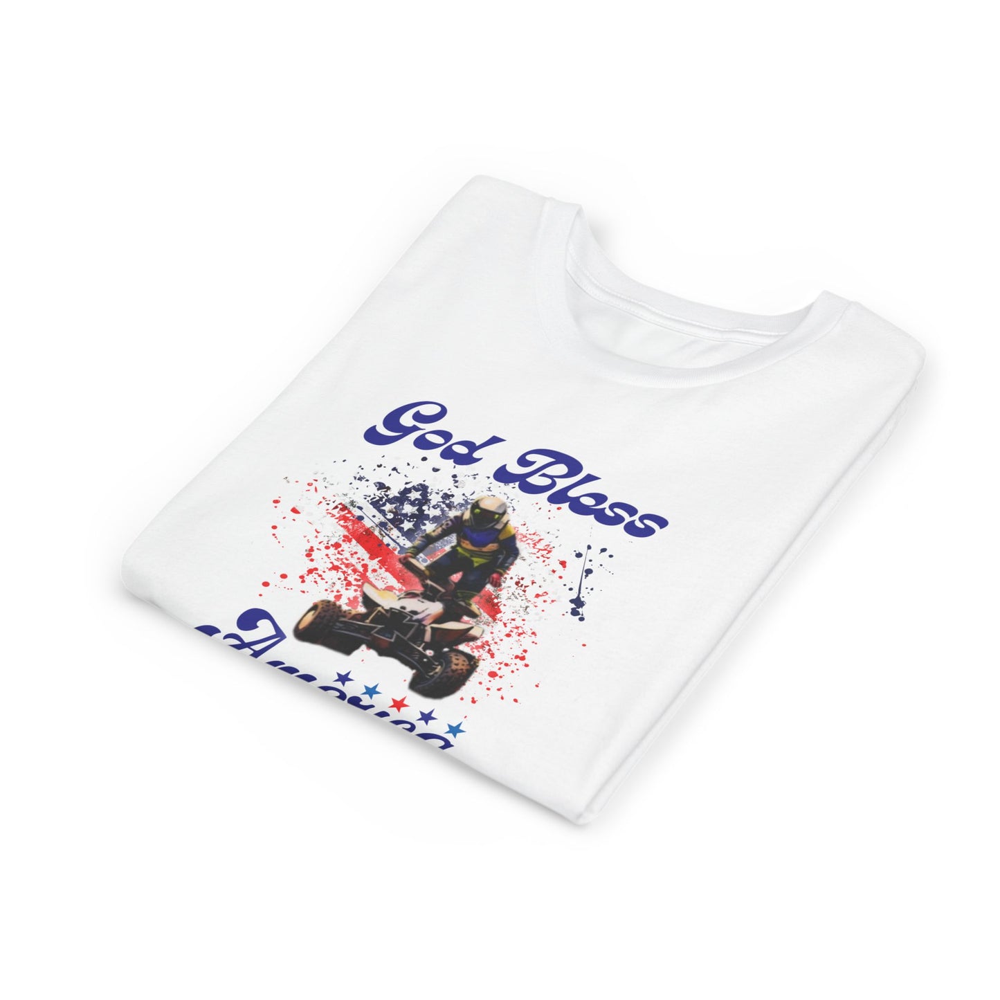 Youth God Bless America Four wheeler Riding Shirt | Honda 450 ATV Racing | AXC Arkansas Pro Racing Series | Dickerson