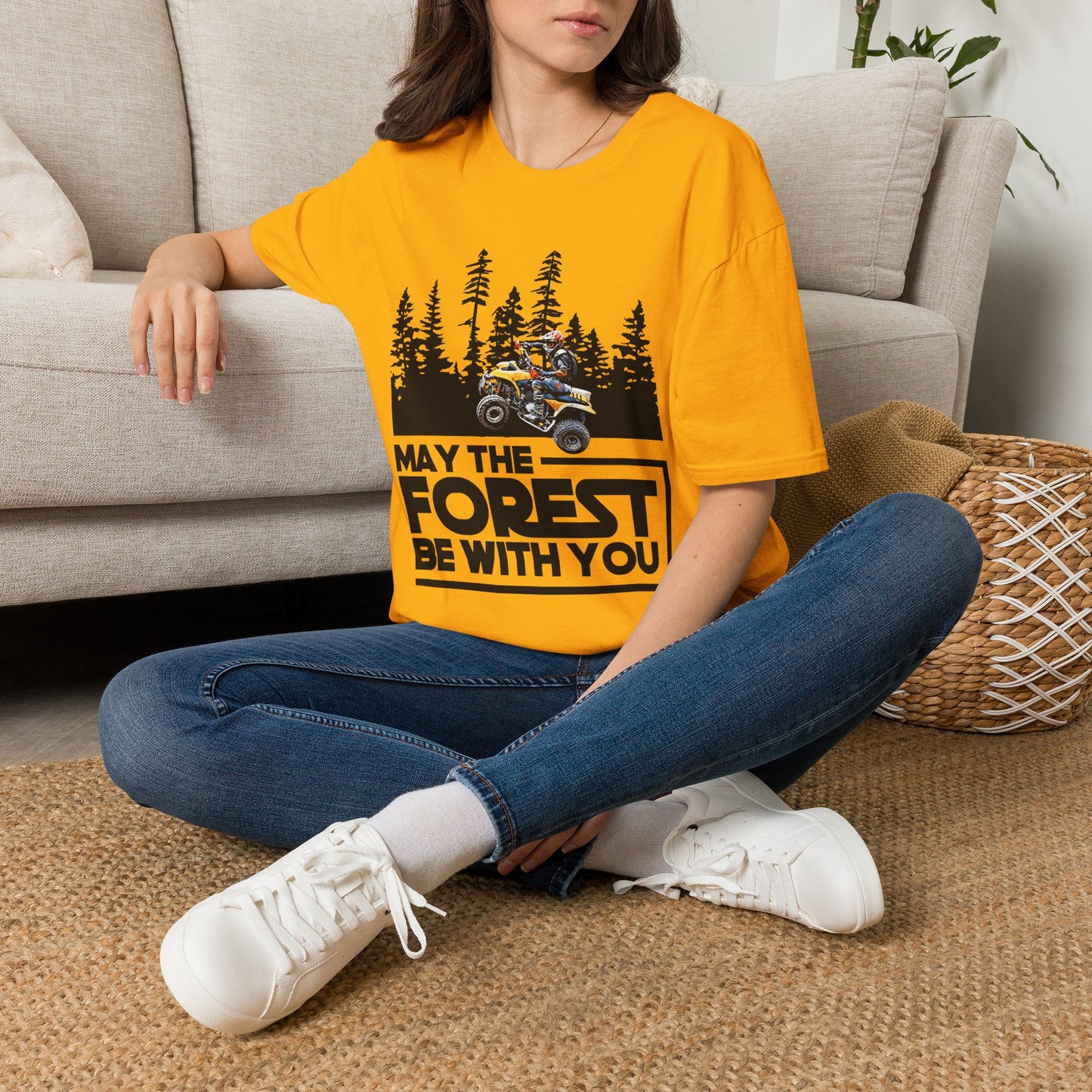 May the Forest Be With You ATV Racing T-Shirt | Honda 400 EX Funny Star Wars Humor for Men