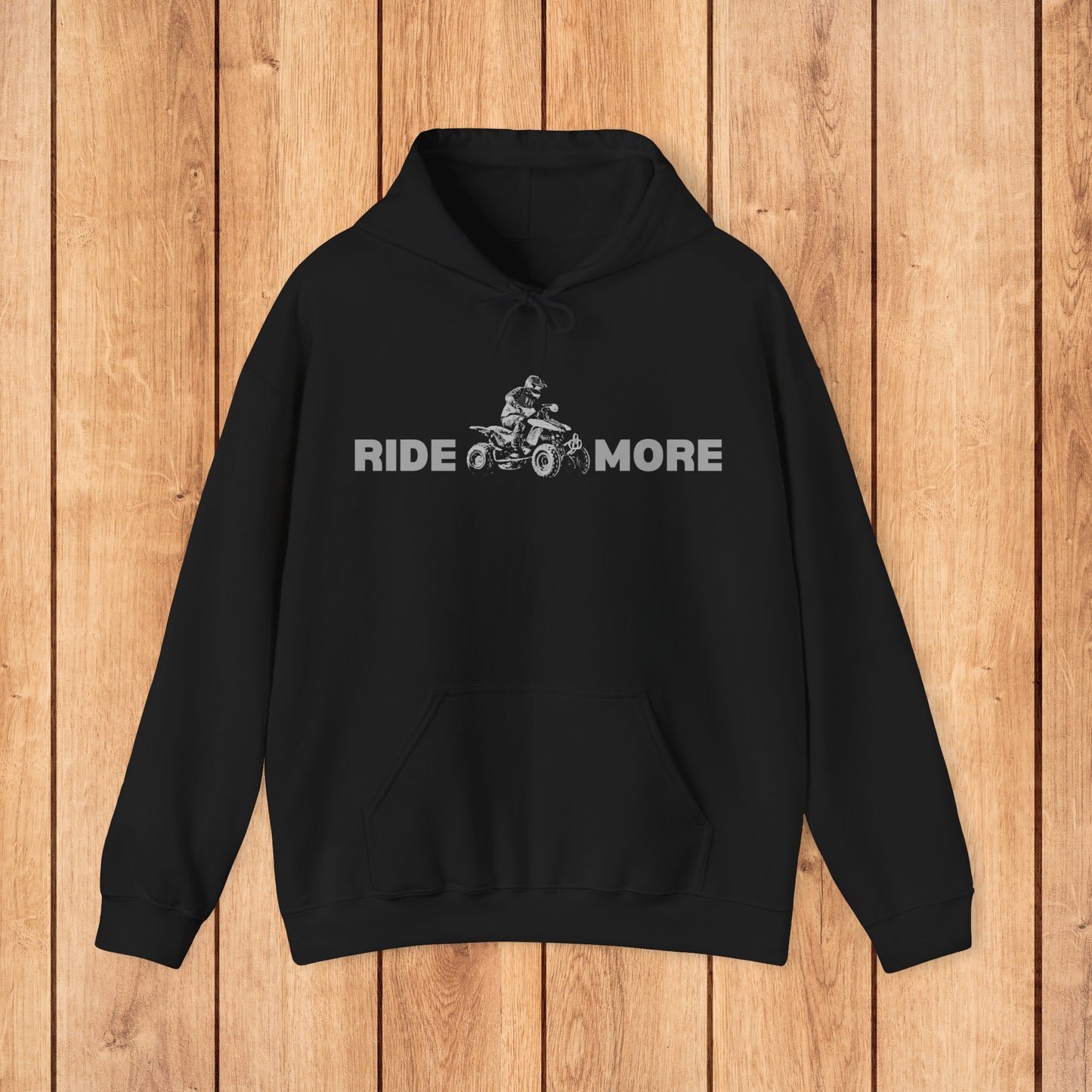 Mens Riding Hoodie | Man on Honda 450 ER atv | Ride More four wheeler sweatshirt | Unisex Heavy Blend™ Hooded Sweatshirt | ATV Hoodie for Men | Four wheeler hoodie for Boys