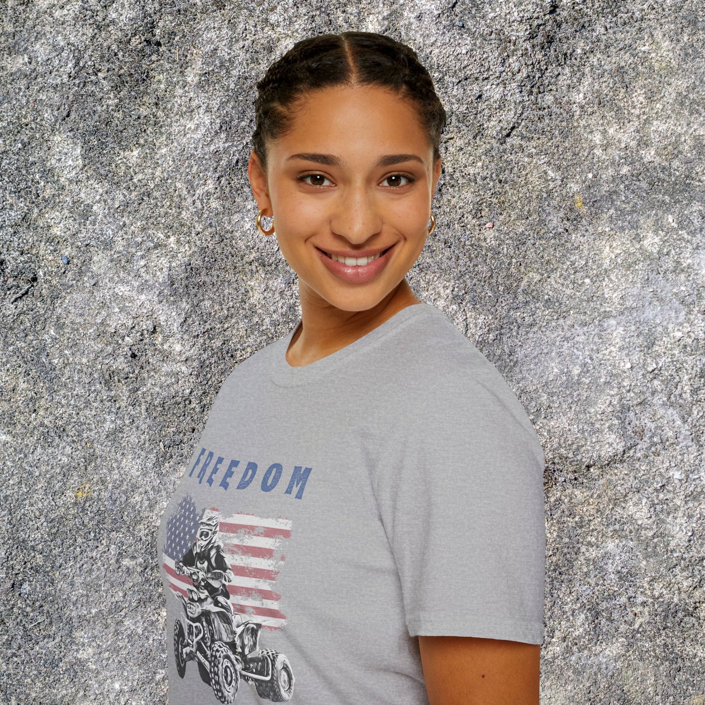 Freedom Rider ATV T-Shirt | American Flag Four Wheeler Shirt | Honda 400 EX Racing